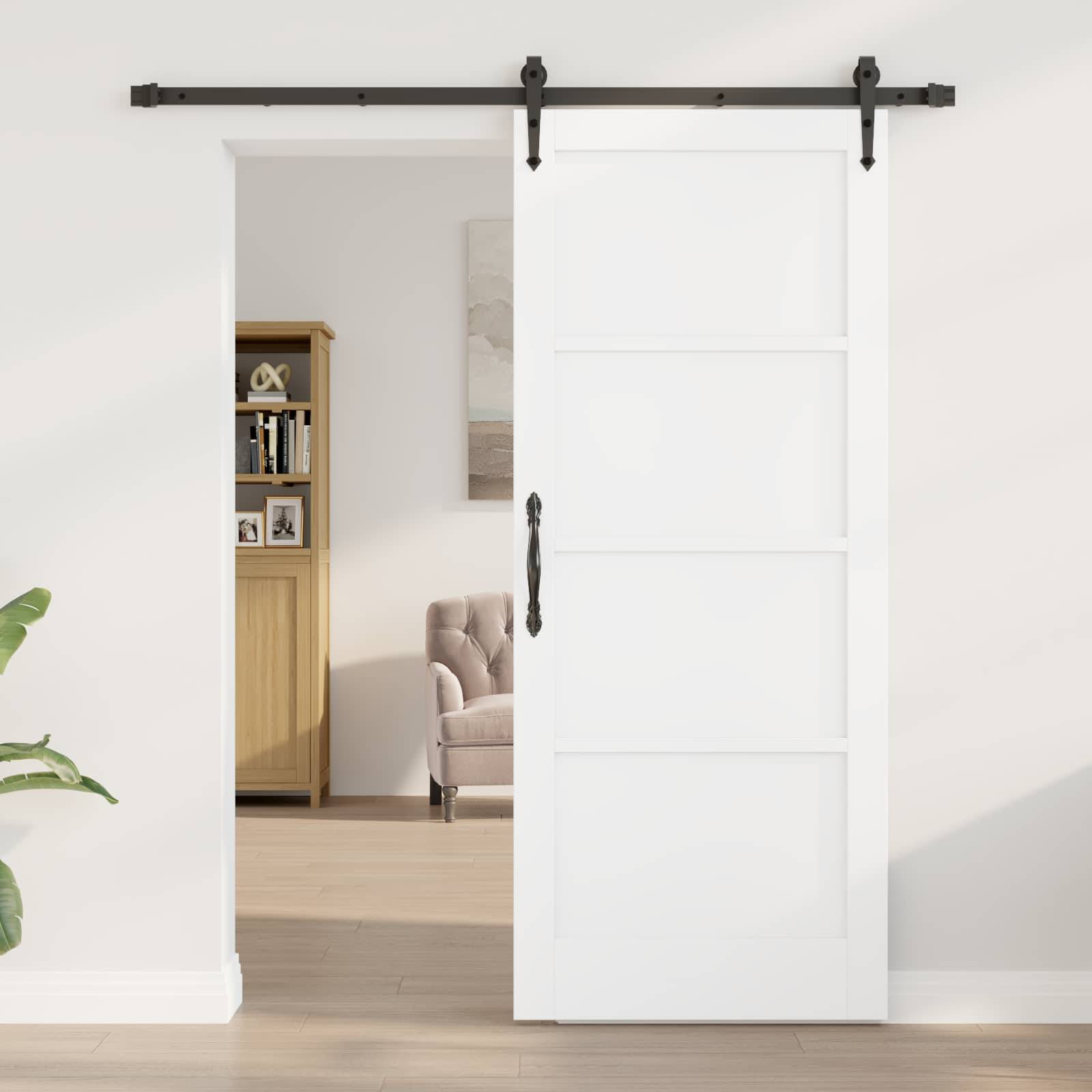 vidaXL Schiebetür ORKDAL Weiß und Schwarz 83 x 202 cm