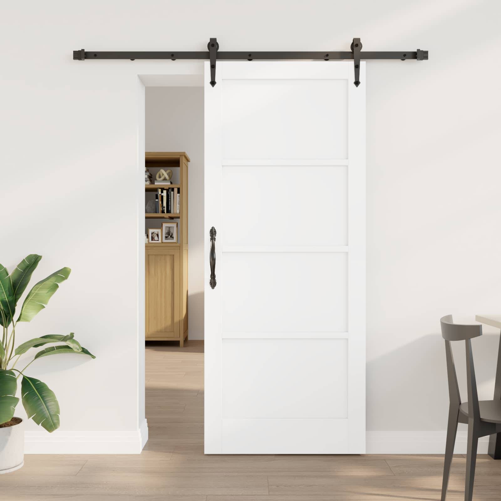 vidaXL Schiebetür ORKDAL Weiß und Schwarz 83 x 202 cm