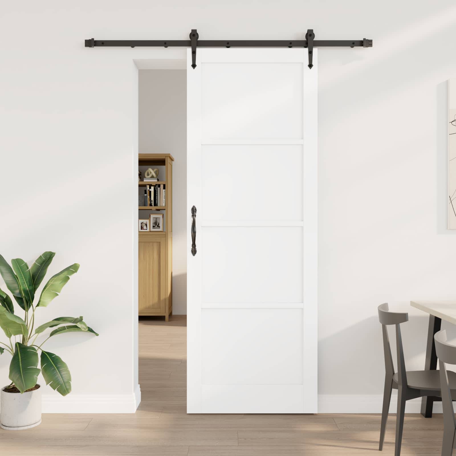 vidaXL Schiebetür ORKDAL Weiß und Schwarz 83 x 232 cm