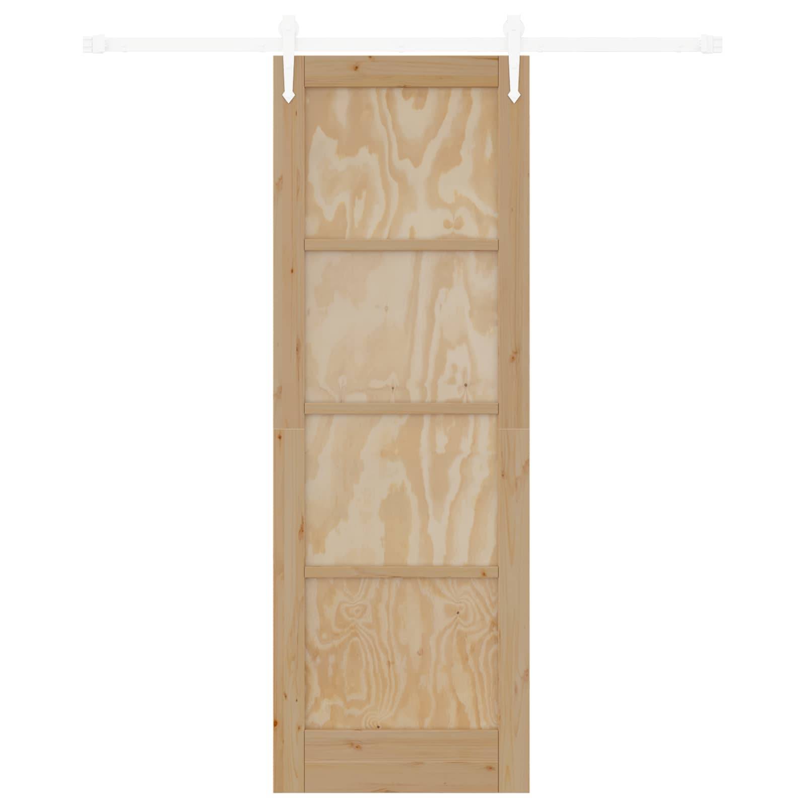 vidaXL Schiebetür ORKDAL Natürlich und Weiß 73,5 x 211 cm