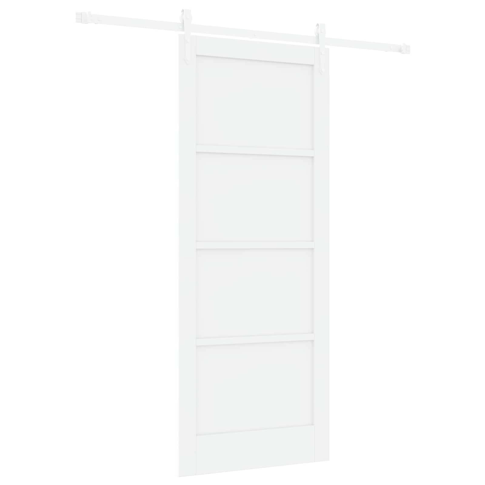 vidaXL Schiebetür ORKDAL Weiß 83 x 202 cm Massives Kiefernholz