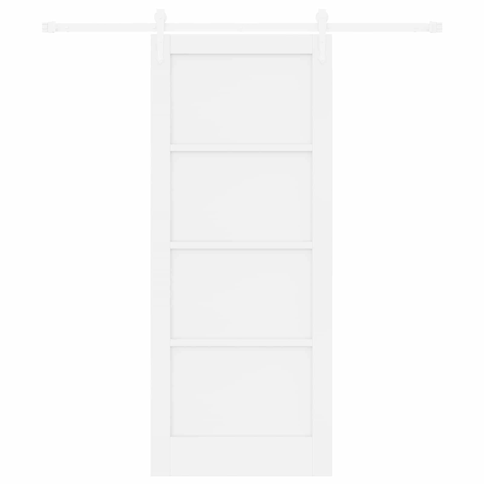 vidaXL Schiebetür ORKDAL Weiß 83 x 202 cm Massives Kiefernholz