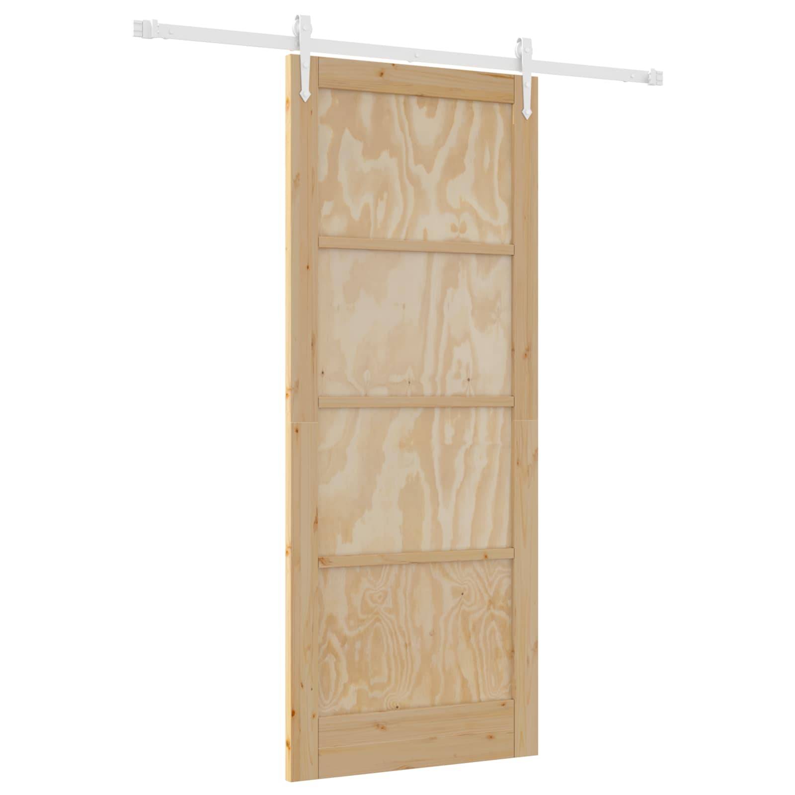vidaXL Schiebetür ORKDAL Natürlich und Weiß 86 x 211 cm