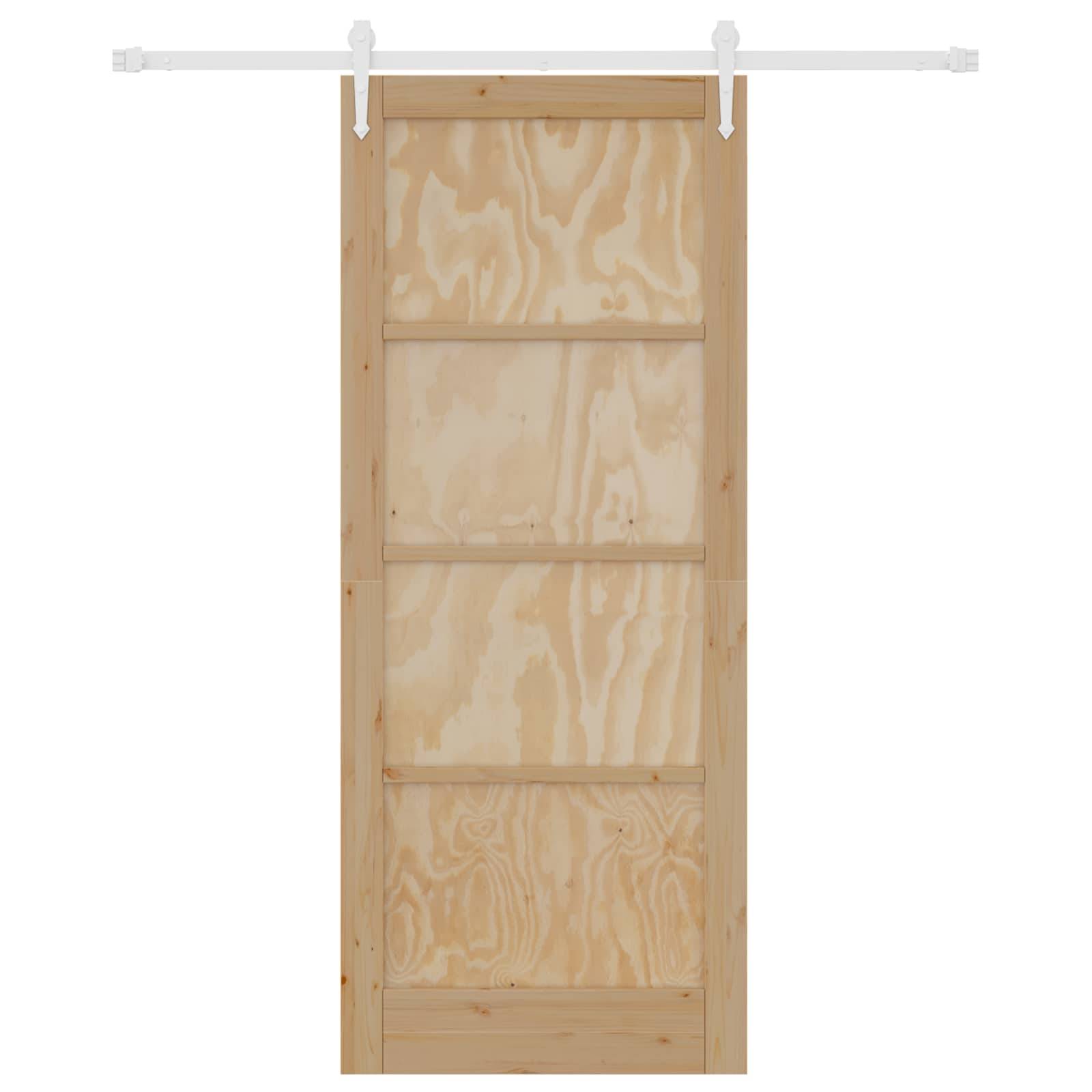 vidaXL Schiebetür ORKDAL Natürlich und Weiß 86 x 211 cm