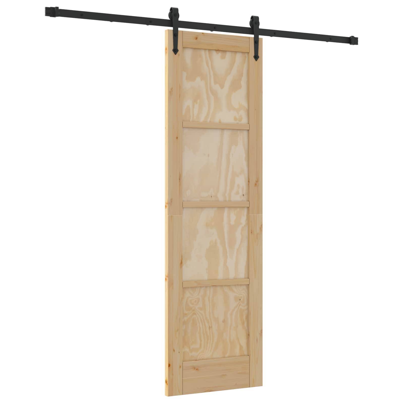 vidaXL Schiebetür ORKDAL Natürlich und Schwarz 61 x 198,5 cm
