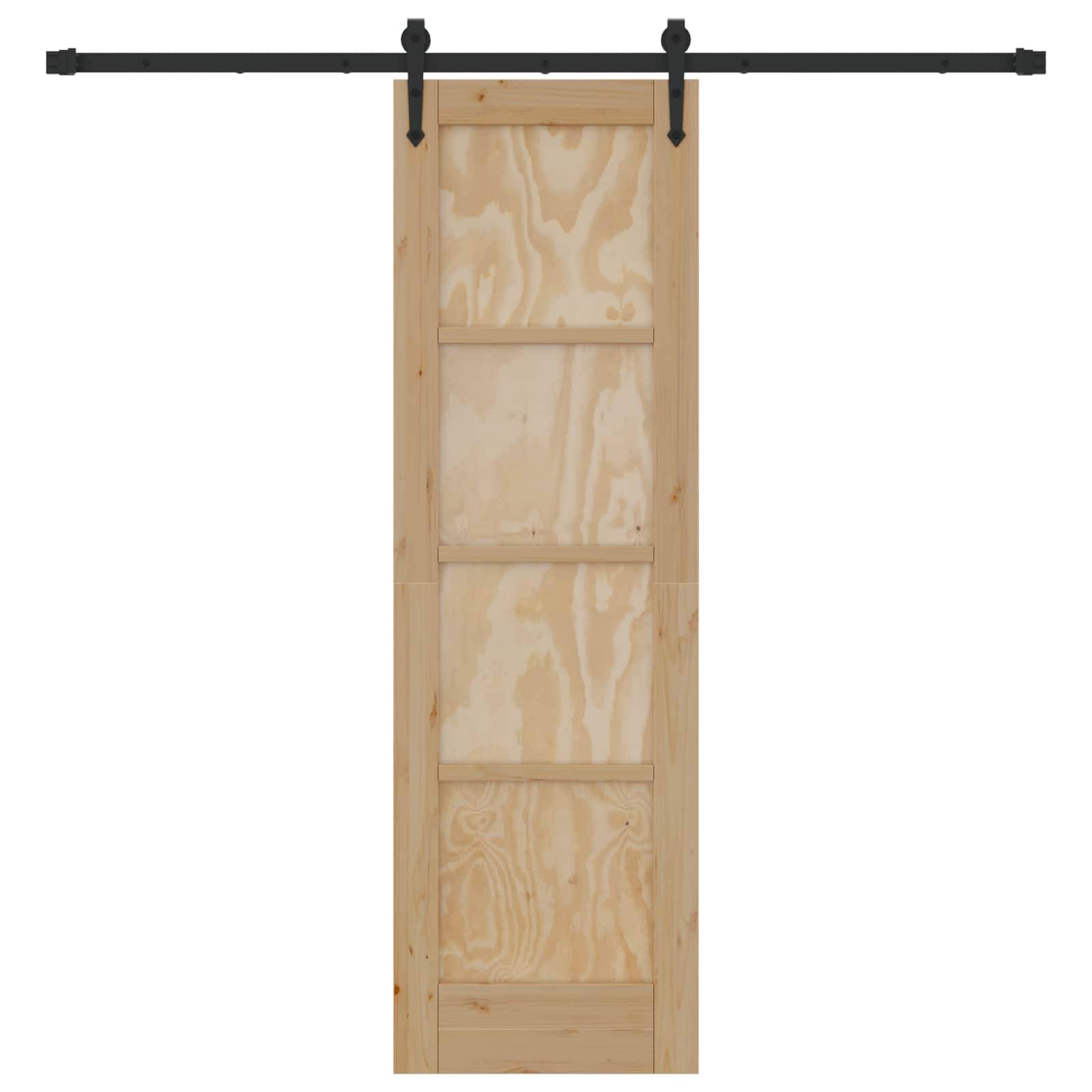 vidaXL Schiebetür ORKDAL Natürlich und Schwarz 61 x 198,5 cm