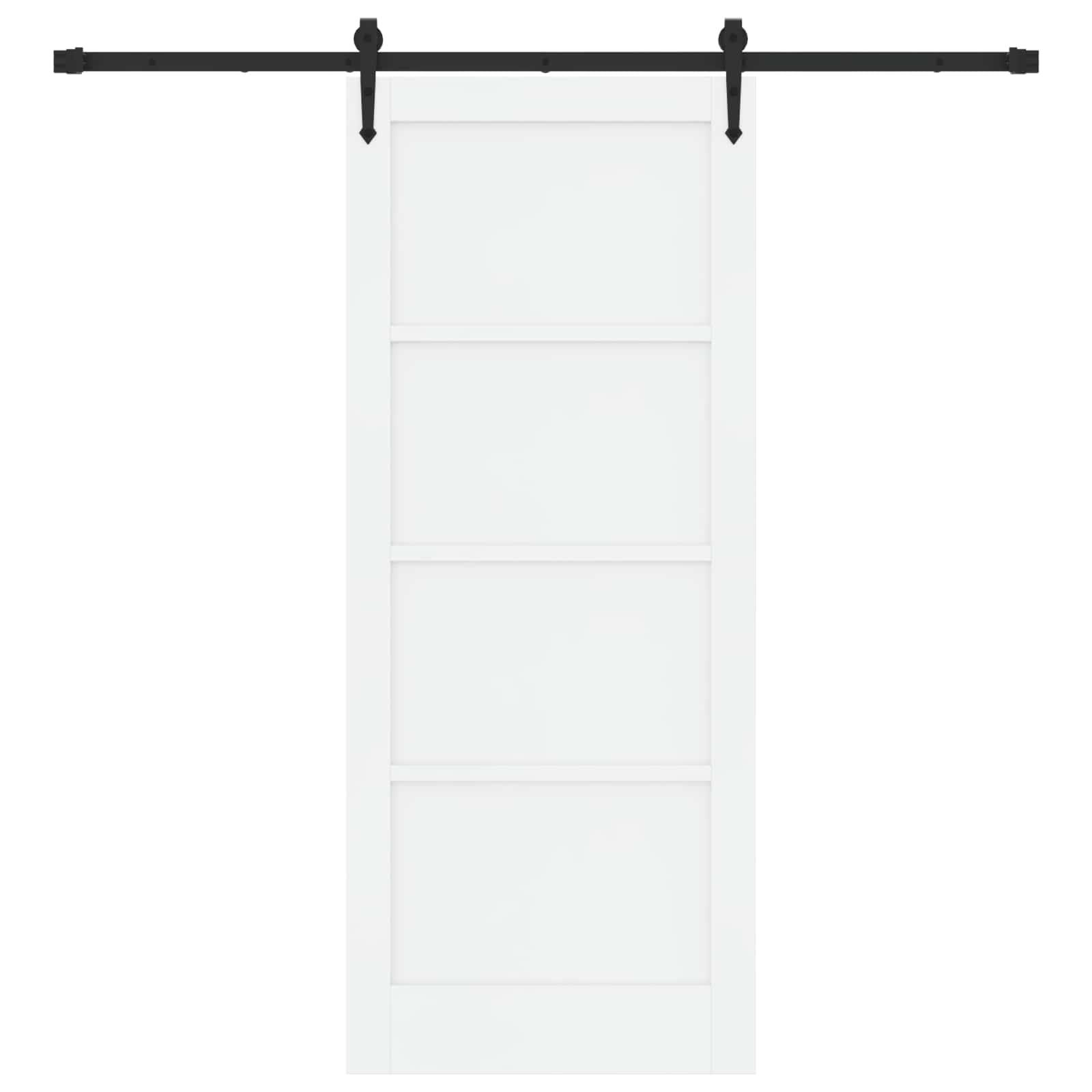 vidaXL Schiebetür ORKDAL Weiß und Schwarz 83 x 202 cm