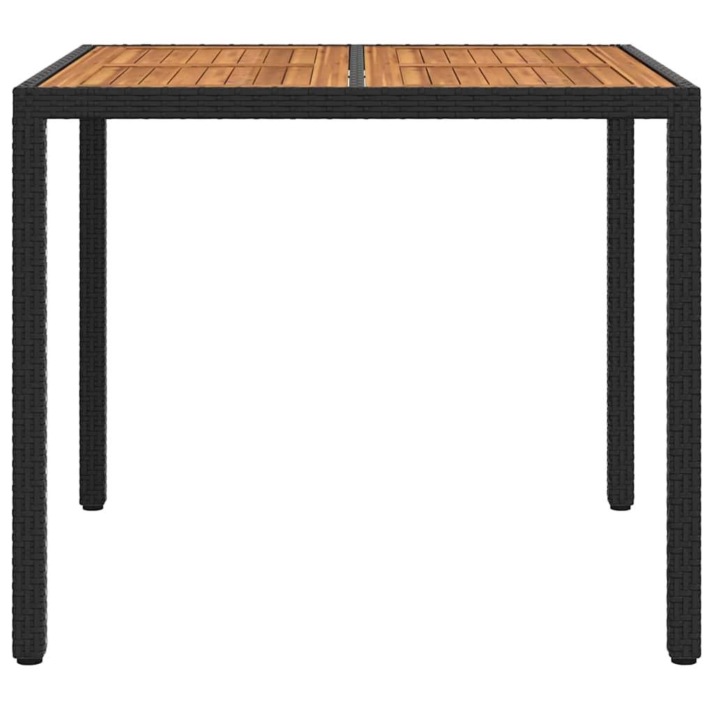 vidaXL Gartentisch Schwarz 90 x 90 x 75 cm Poly-Rattan