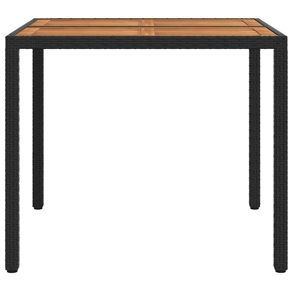 vidaXL Gartentisch Schwarz 90 x 90 x 75 cm Poly-Rattan