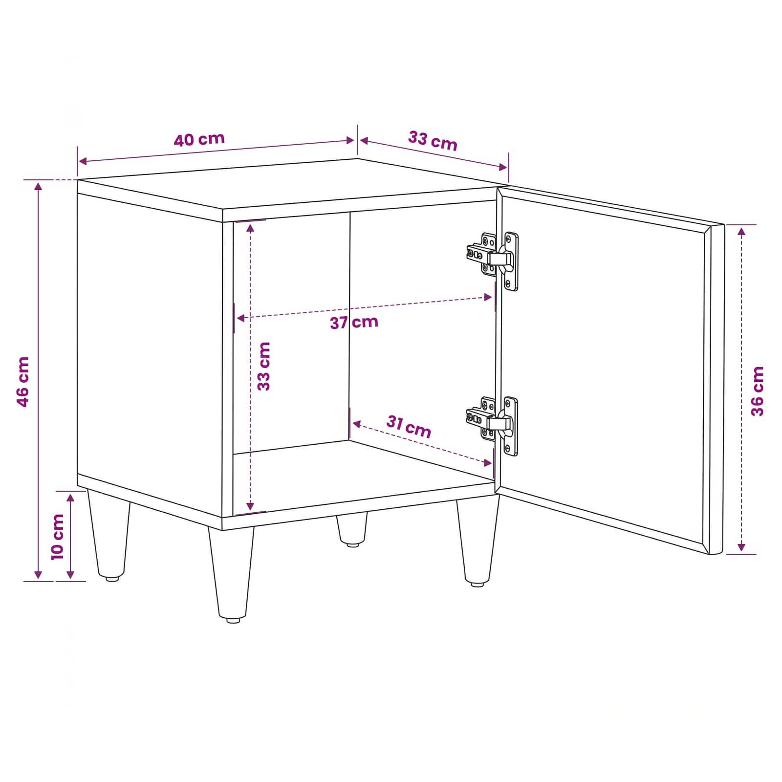 vidaXL Nachttisch Braun 40 x 33,5 x 46 cm Massivholz Mango