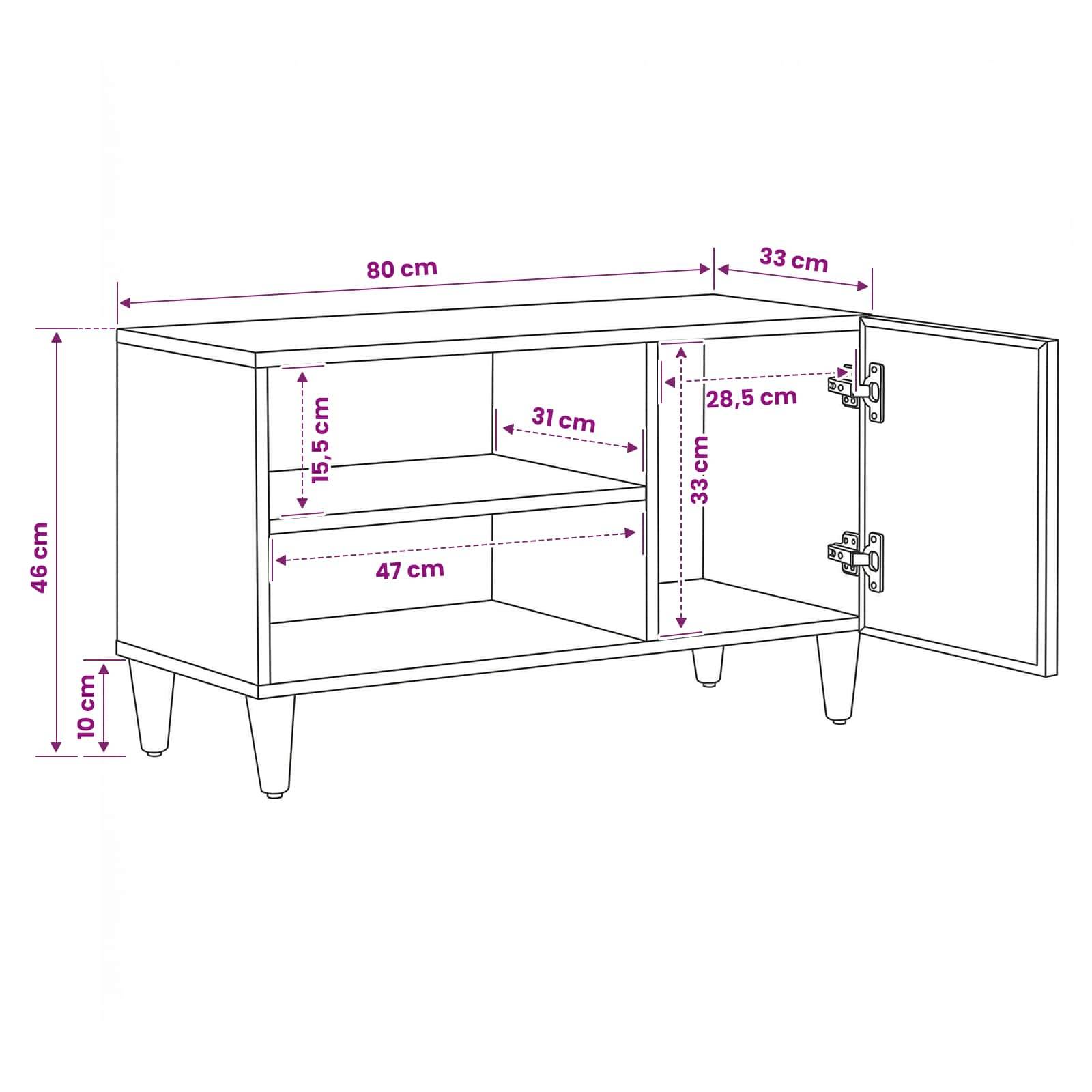 vidaXL Stauraumschränke Braun 80 x 31,5 x 46 cm Massivholz Mango