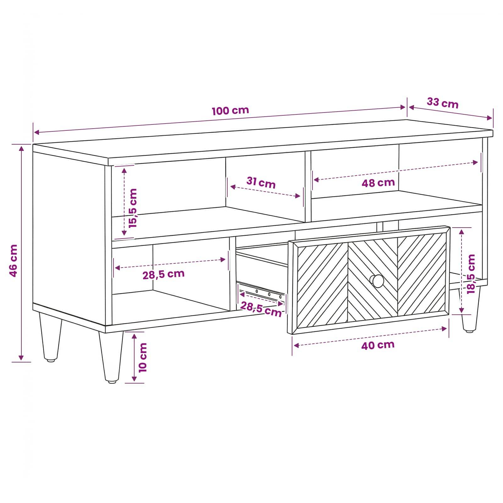vidaXL Stauraumschränke Braun 100 x 33,5 x 46 cm Massivholz Mango