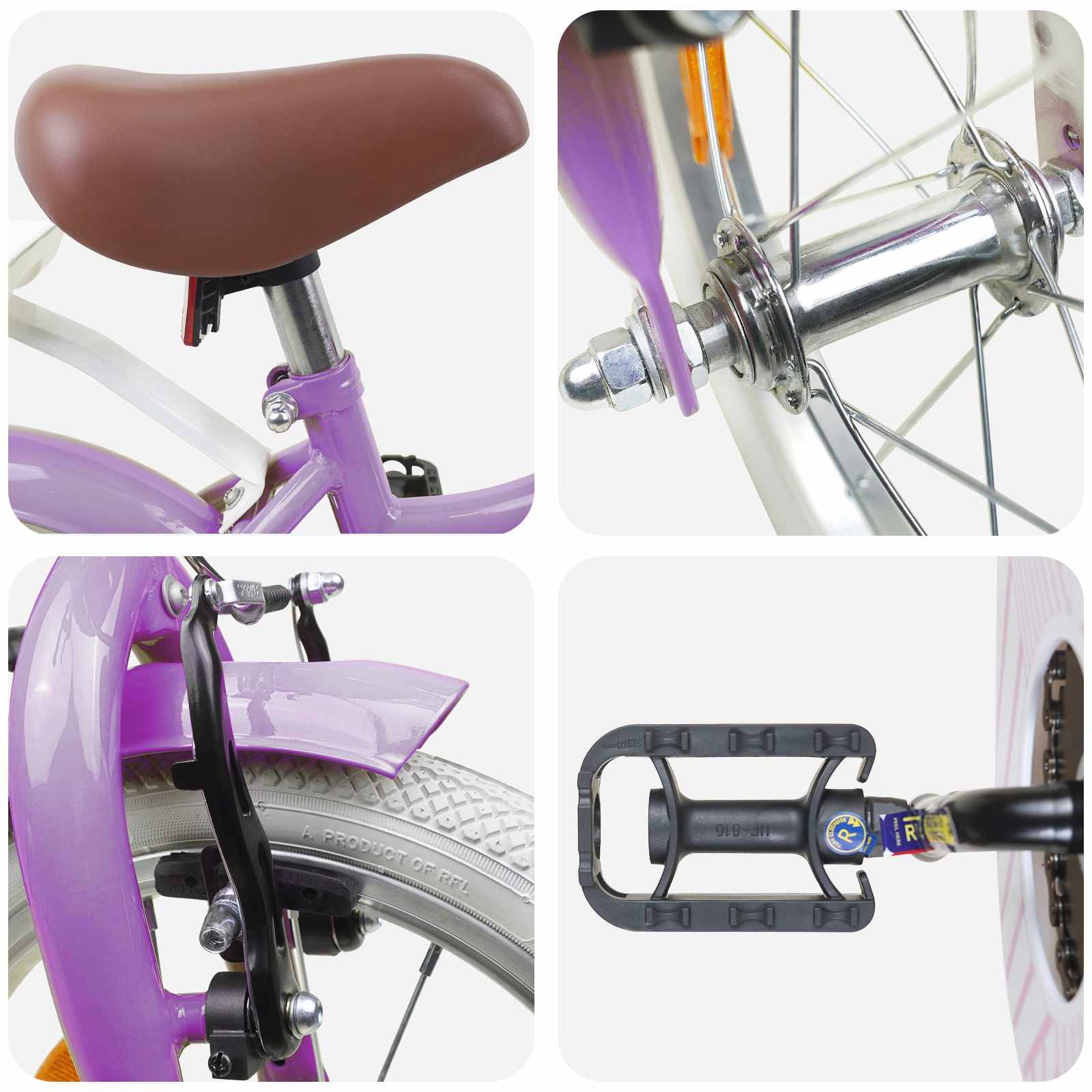 vidaXL Kinderfahrrad 12 Zoll für 2-4 Jahre alt Lila