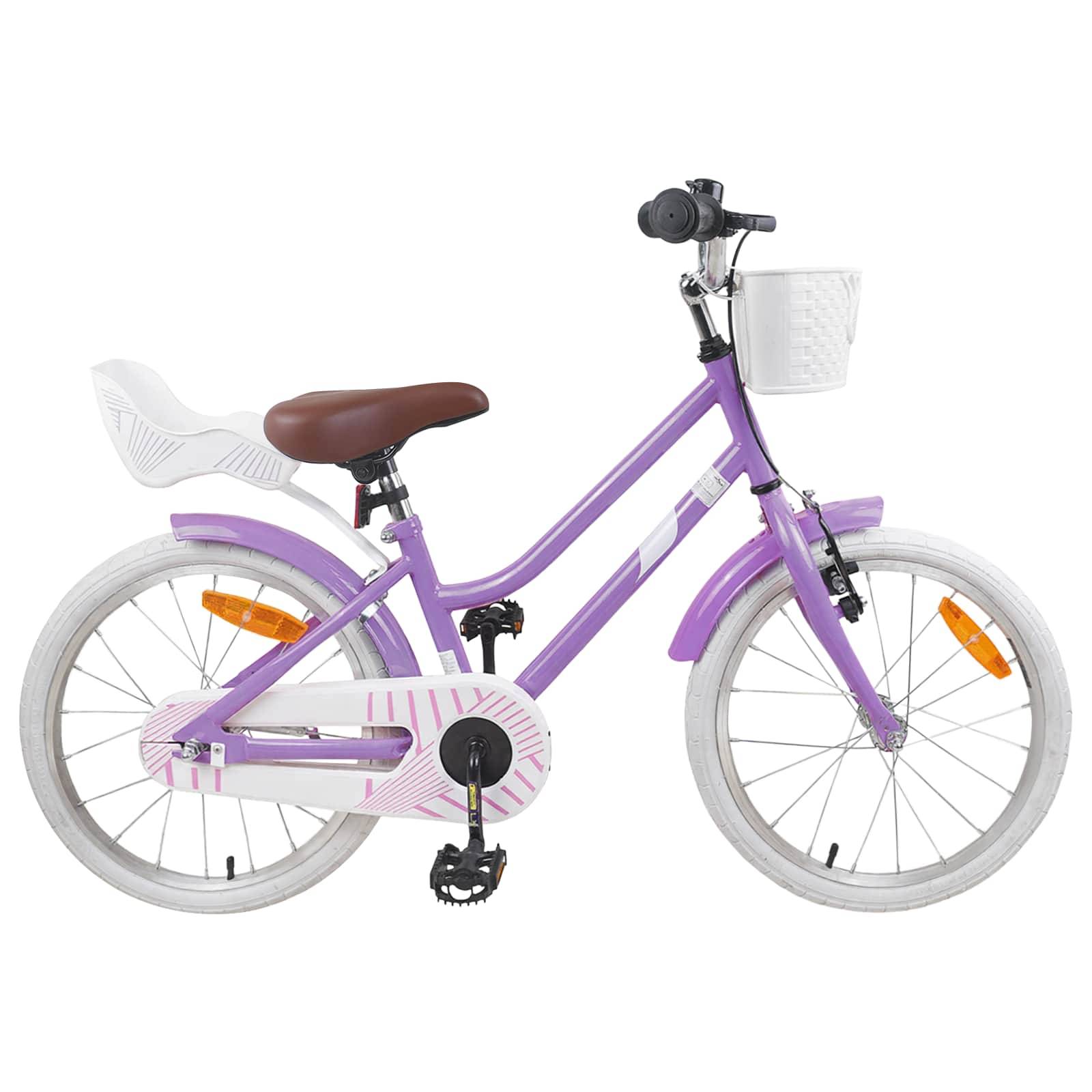 vidaXL Kinderfahrrad 18 Zoll für 5-7 Jahre alt Lila