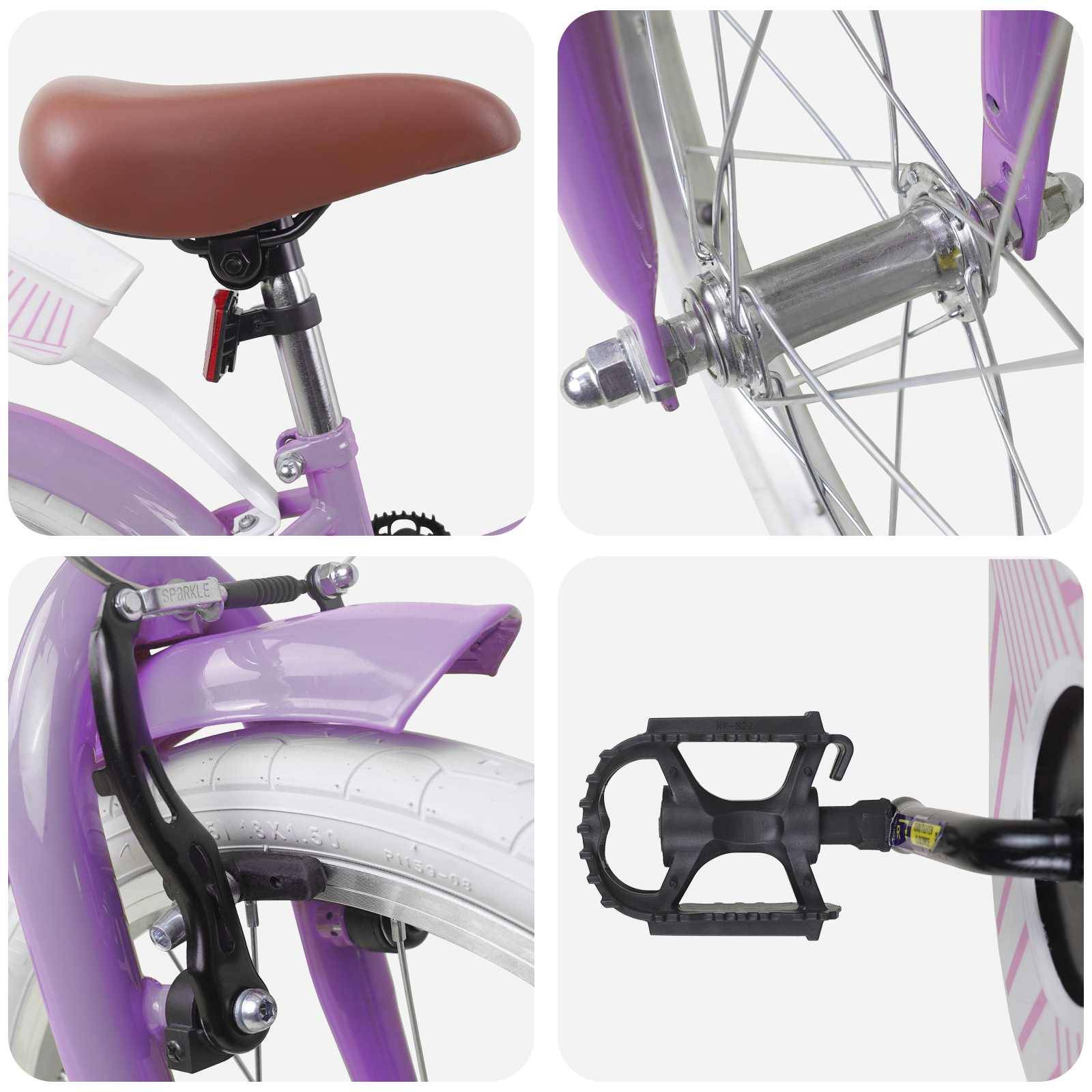 vidaXL Kinderfahrrad 18 Zoll für 5-7 Jahre alt Lila
