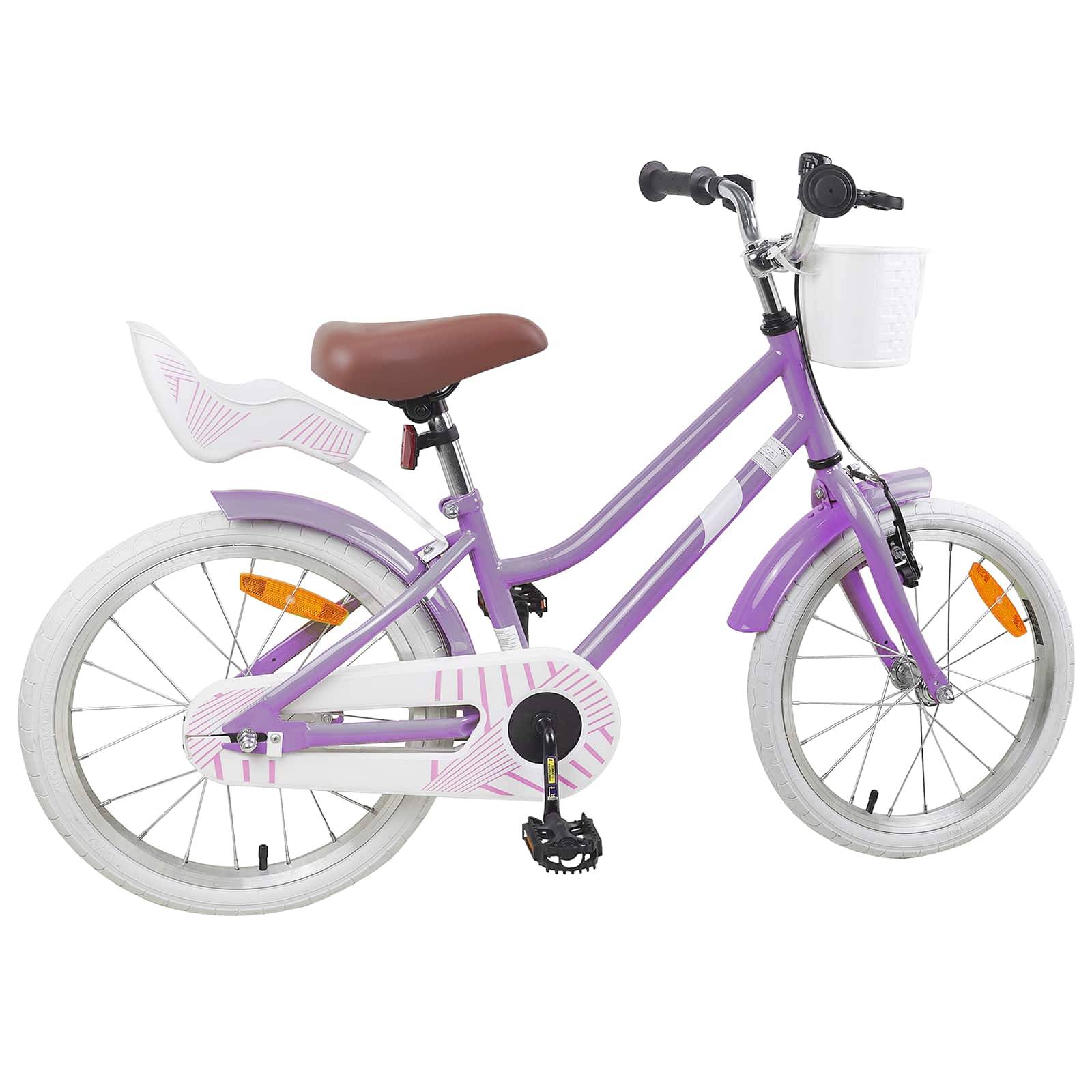 vidaXL Kinderfahrrad 18 Zoll für 5-7 Jahre alt Lila