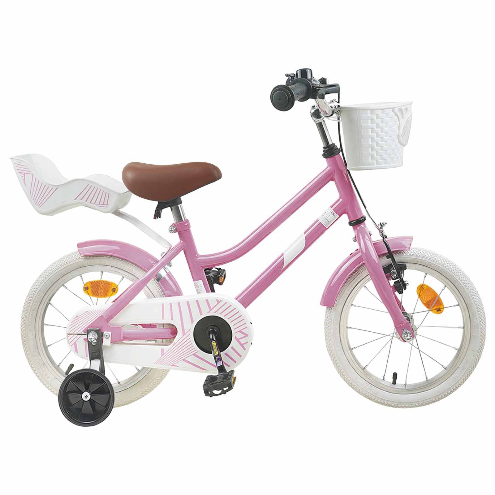vidaXL Kinderfahrrad 12 Zoll für 2-4 Jahre alt Hellrosa