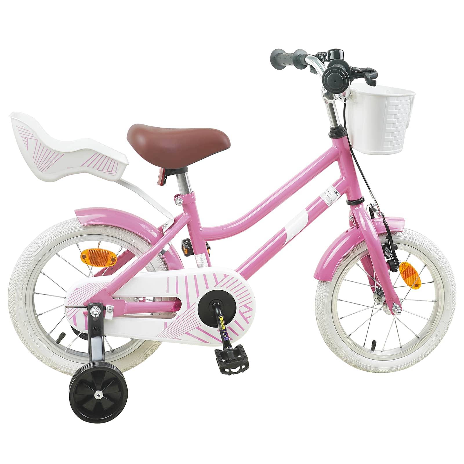 vidaXL Kinderfahrrad 12 Zoll für 2-4 Jahre alt Hellrosa