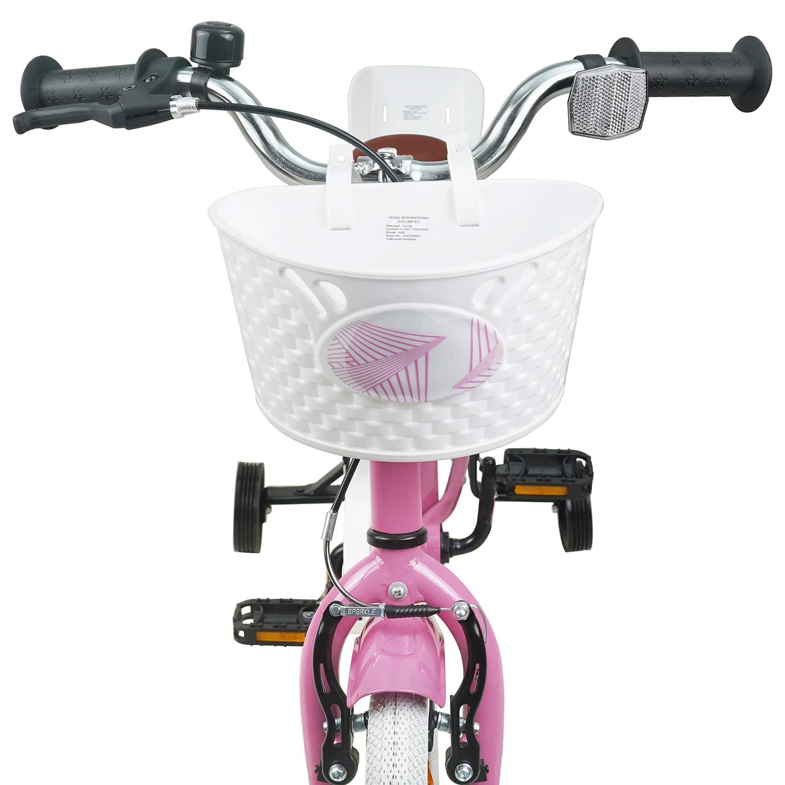 vidaXL Kinderfahrrad 12 Zoll für 2-4 Jahre alt Hellrosa