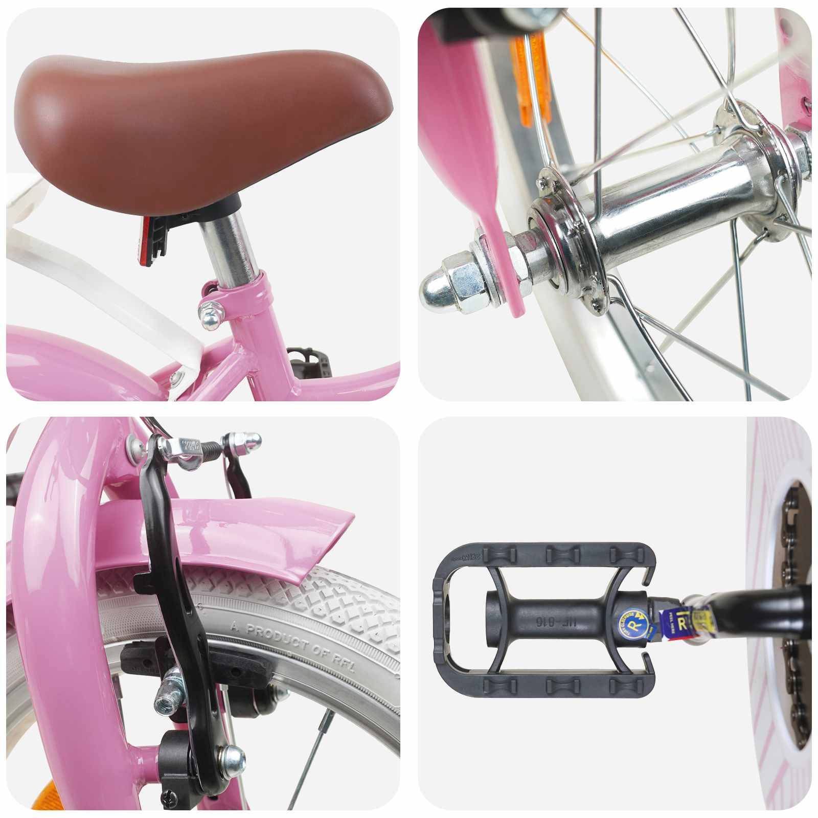 vidaXL Kinderfahrrad 12 Zoll für 2-4 Jahre alt Hellrosa