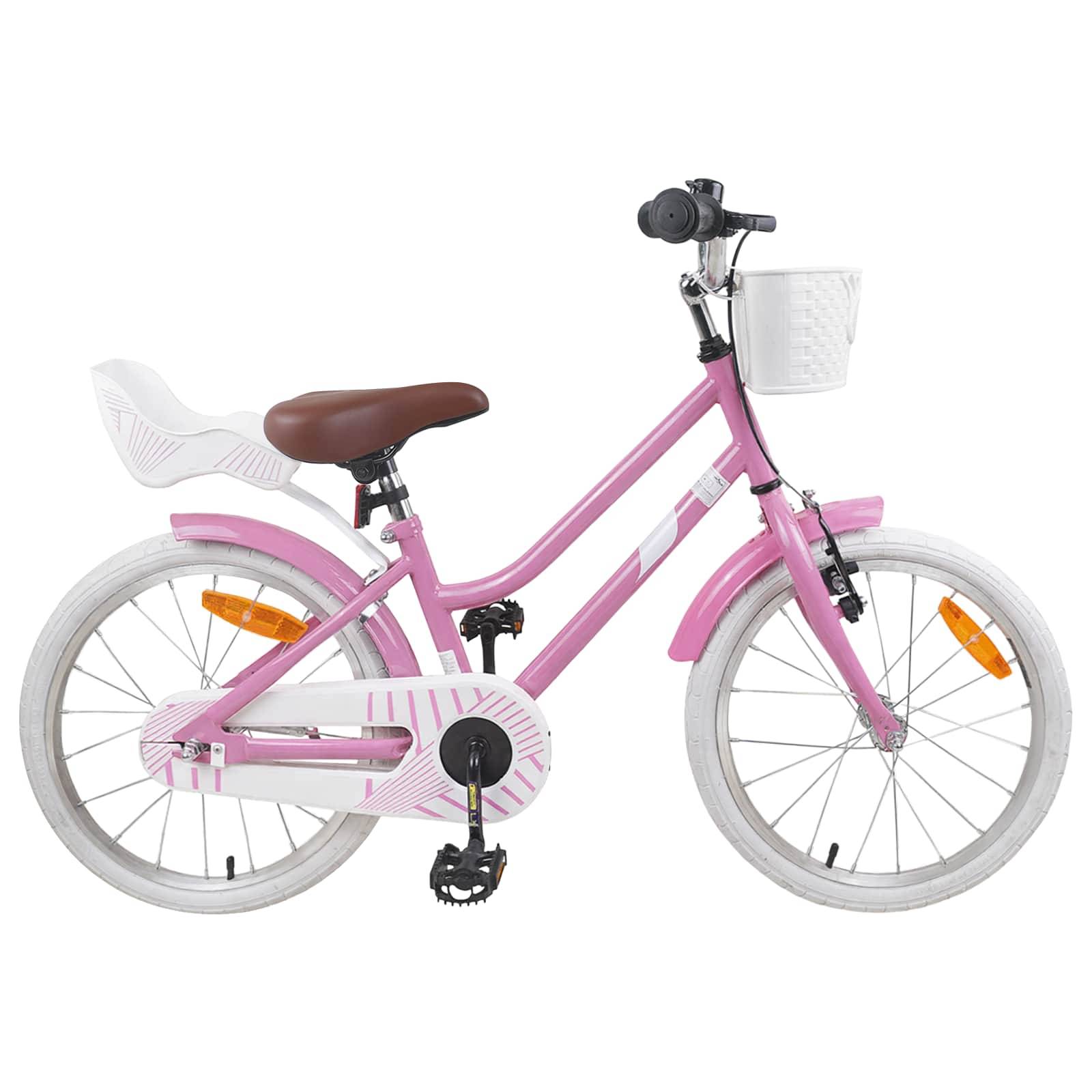 vidaXL Kinderfahrrad 18 Zoll für 5-7 Jahre alt Hellrosa