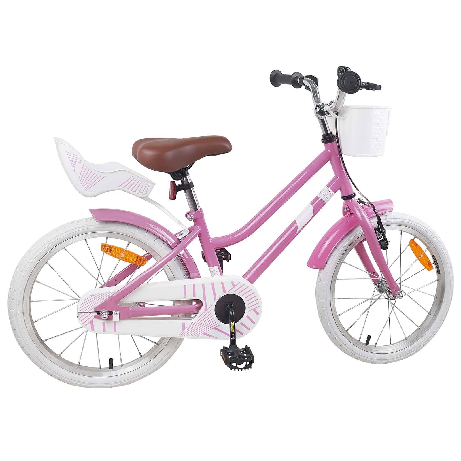 vidaXL Kinderfahrrad 18 Zoll für 5-7 Jahre alt Hellrosa
