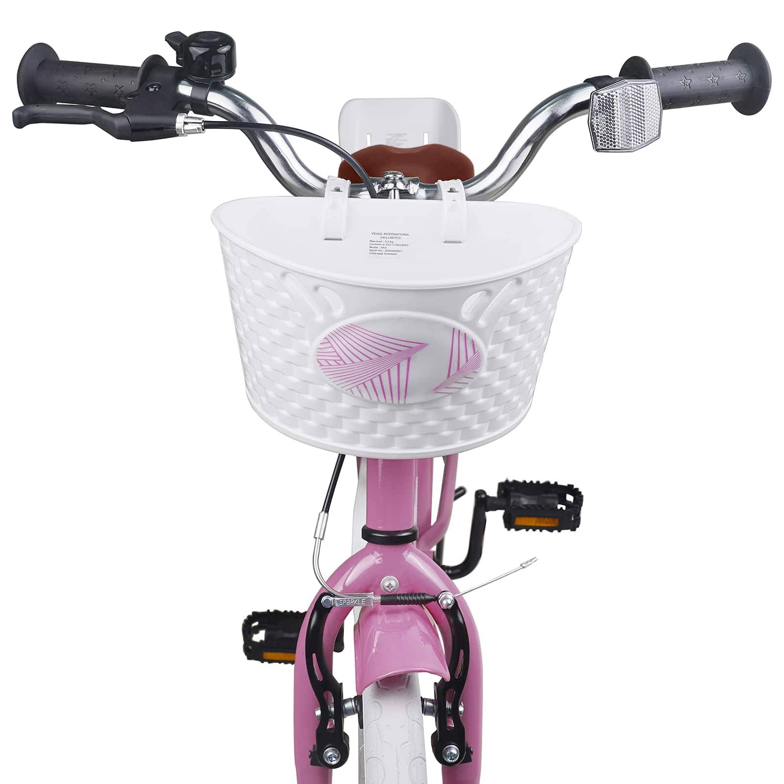 vidaXL Kinderfahrrad 18 Zoll für 5-7 Jahre alt Hellrosa