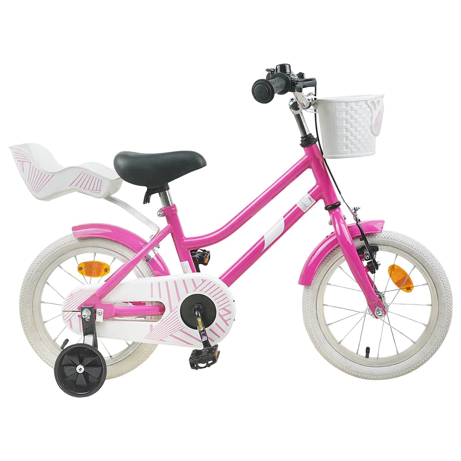 vidaXL Kinderfahrrad 12 Zoll für 2-4 Jahre alt Dunkelrosa