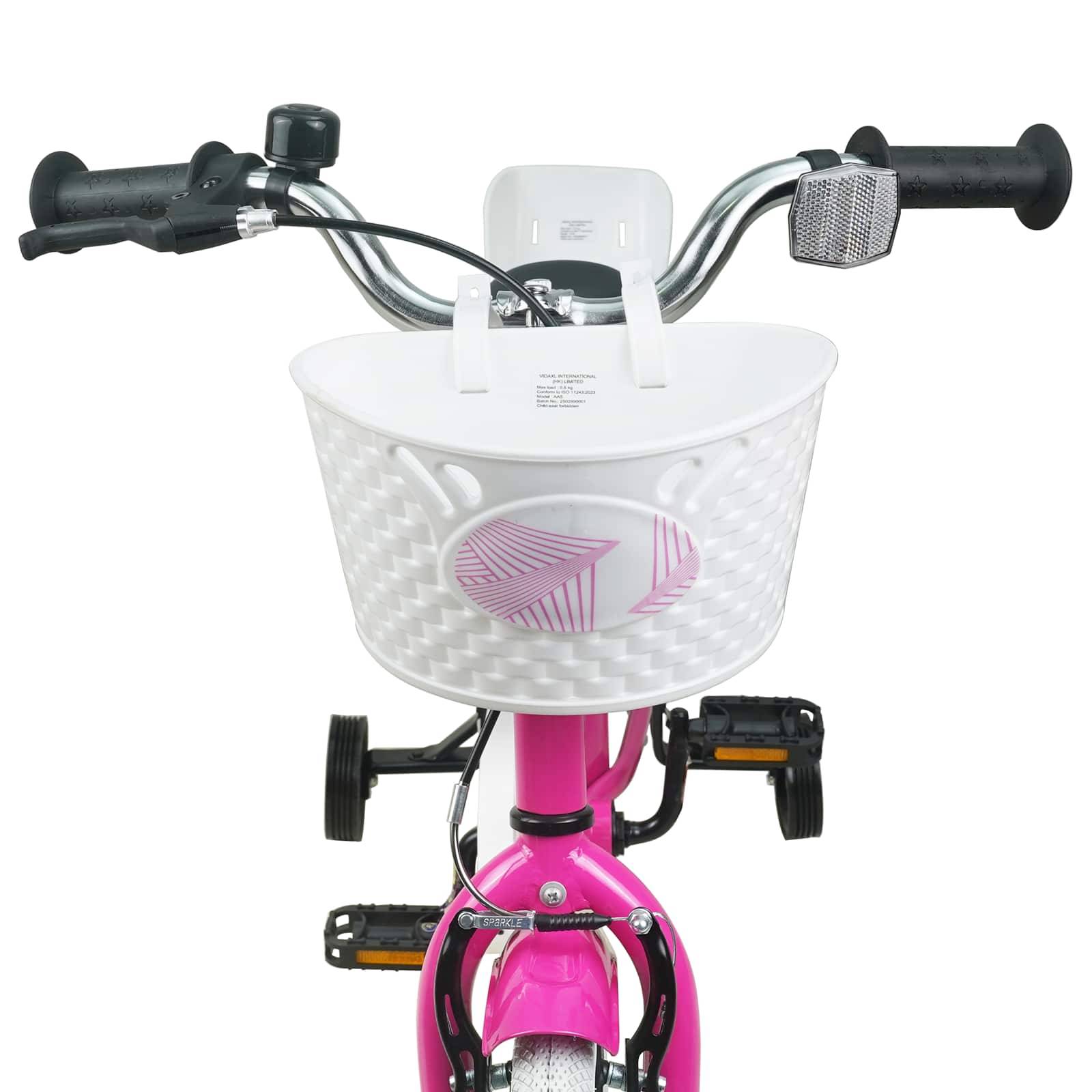 vidaXL Kinderfahrrad 12 Zoll für 2-4 Jahre alt Dunkelrosa