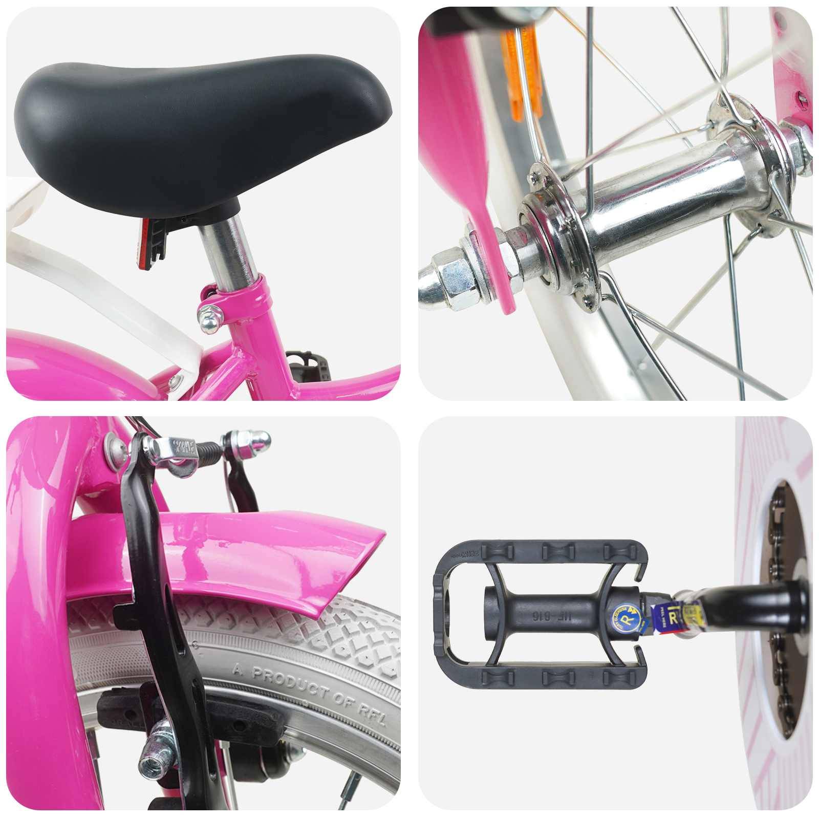 vidaXL Kinderfahrrad 12 Zoll für 2-4 Jahre alt Dunkelrosa