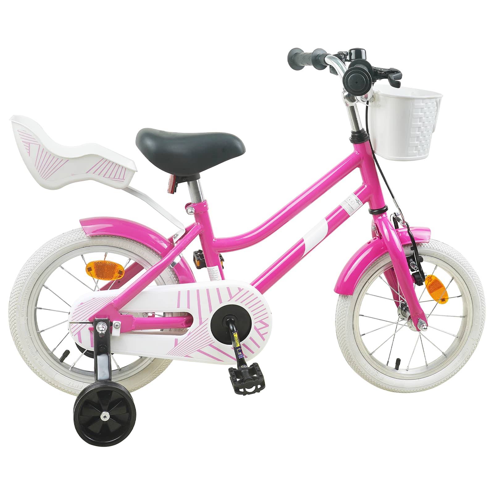 vidaXL Kinderfahrrad 12 Zoll für 2-4 Jahre alt Dunkelrosa