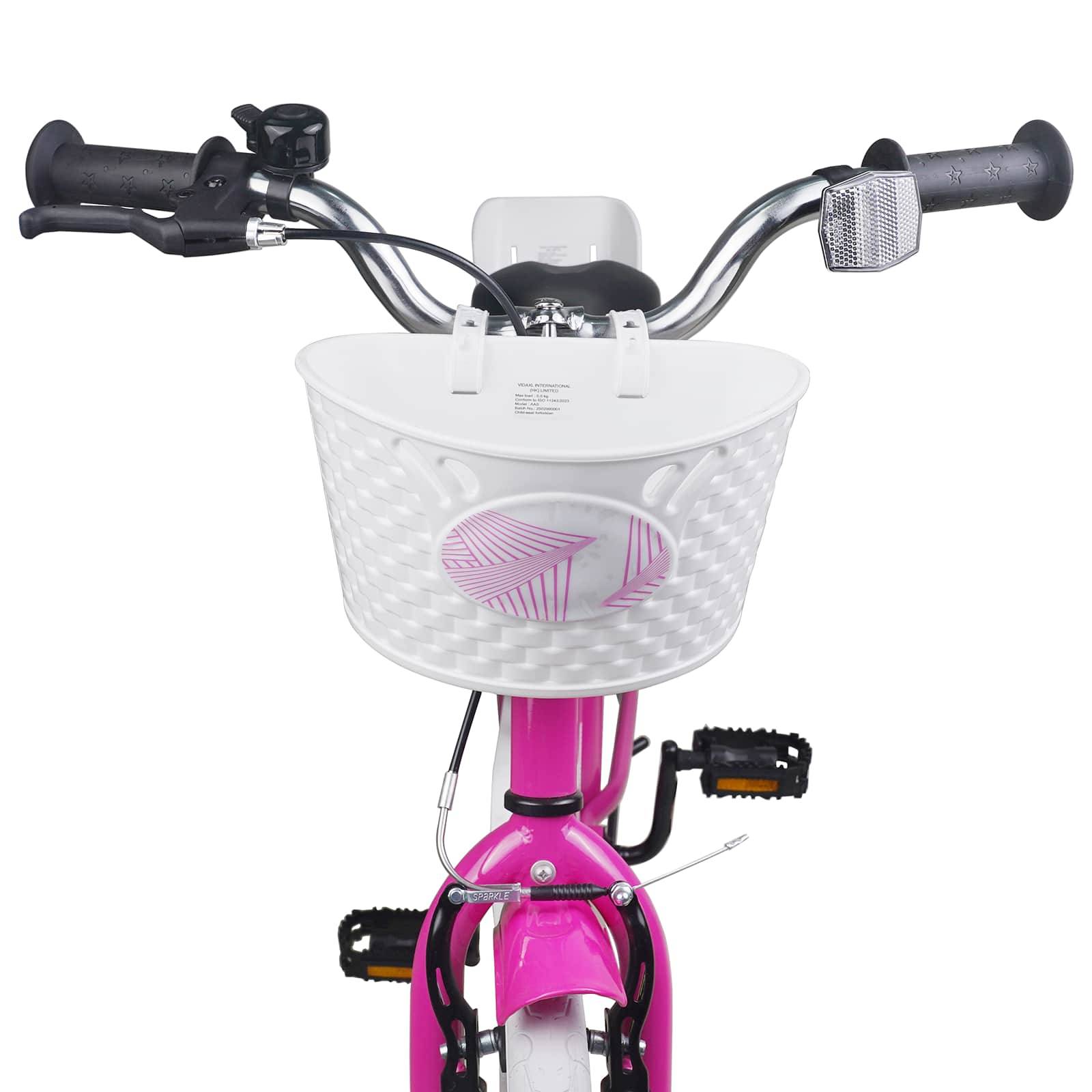 vidaXL Kinderfahrrad 18 Zoll für 5-7 Jahre alt Dunkelrosa