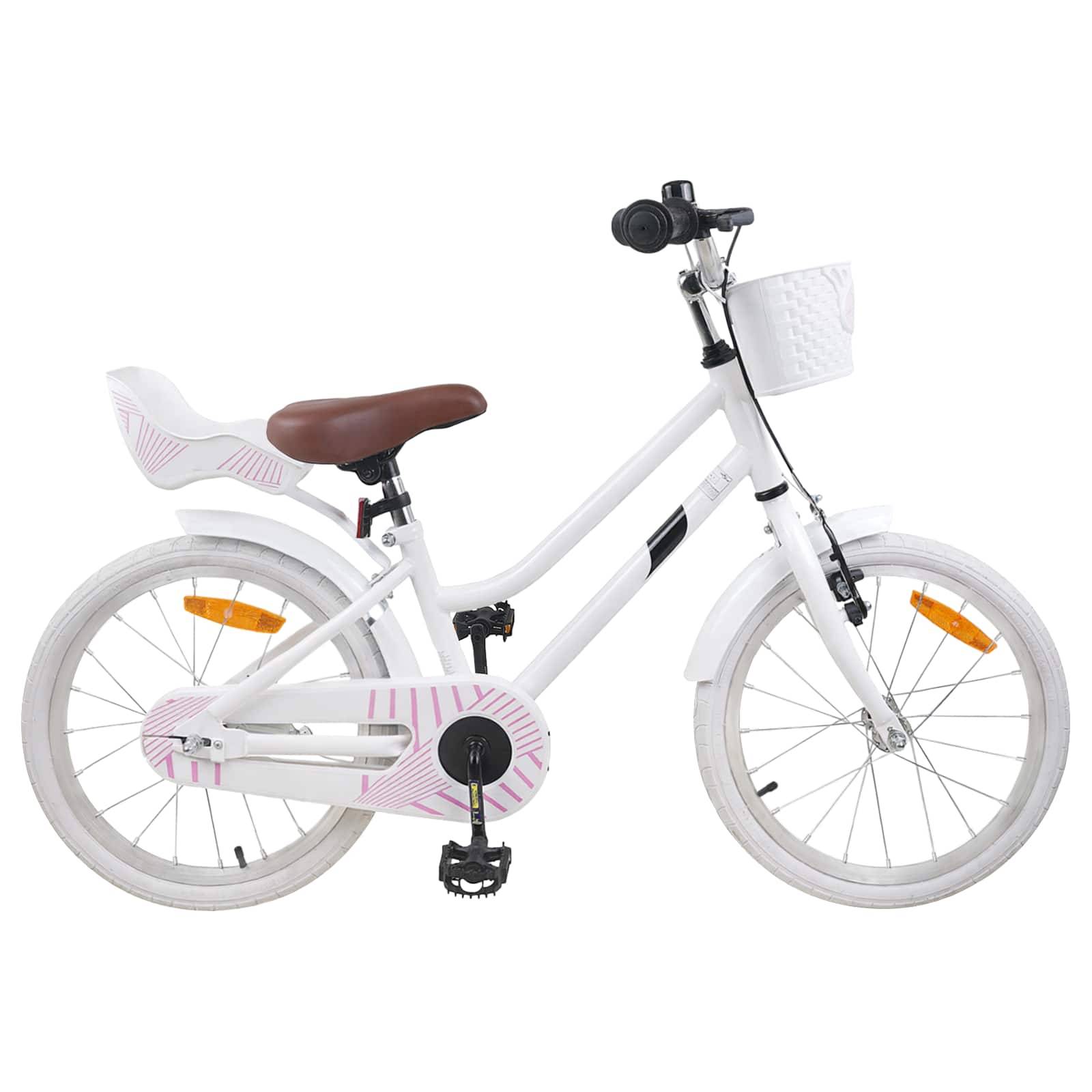 vidaXL Kinderfahrrad 18 Zoll für 5-7 Jahre alt Weiß