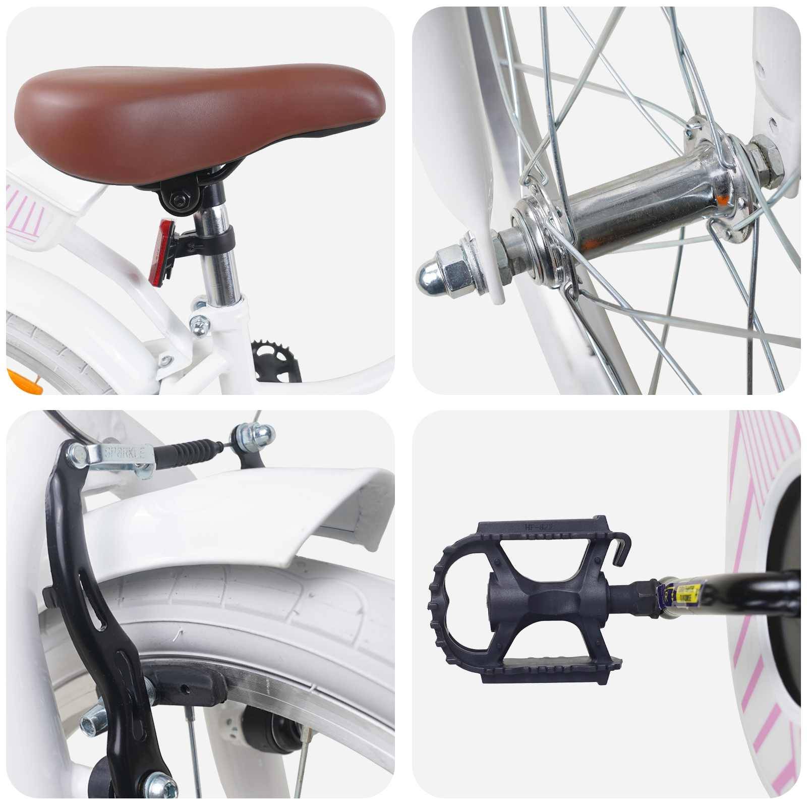 vidaXL Kinderfahrrad 18 Zoll für 5-7 Jahre alt Weiß