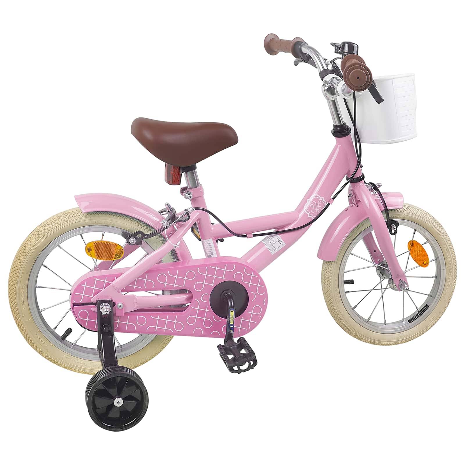 vidaXL Kinderfahrrad 12 Zoll für 2-4 Jahre alt Hellrosa