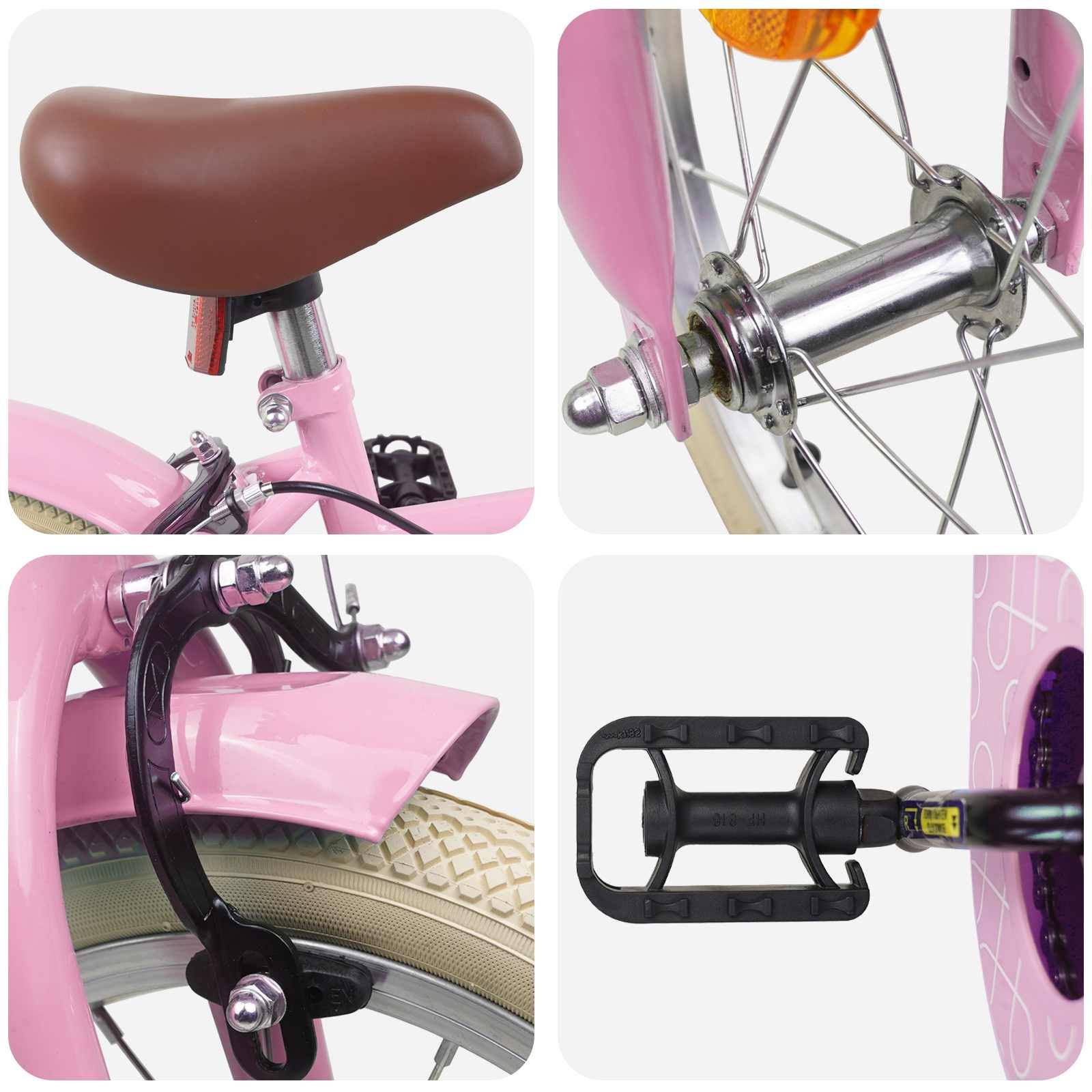 vidaXL Kinderfahrrad 12 Zoll für 2-4 Jahre alt Hellrosa