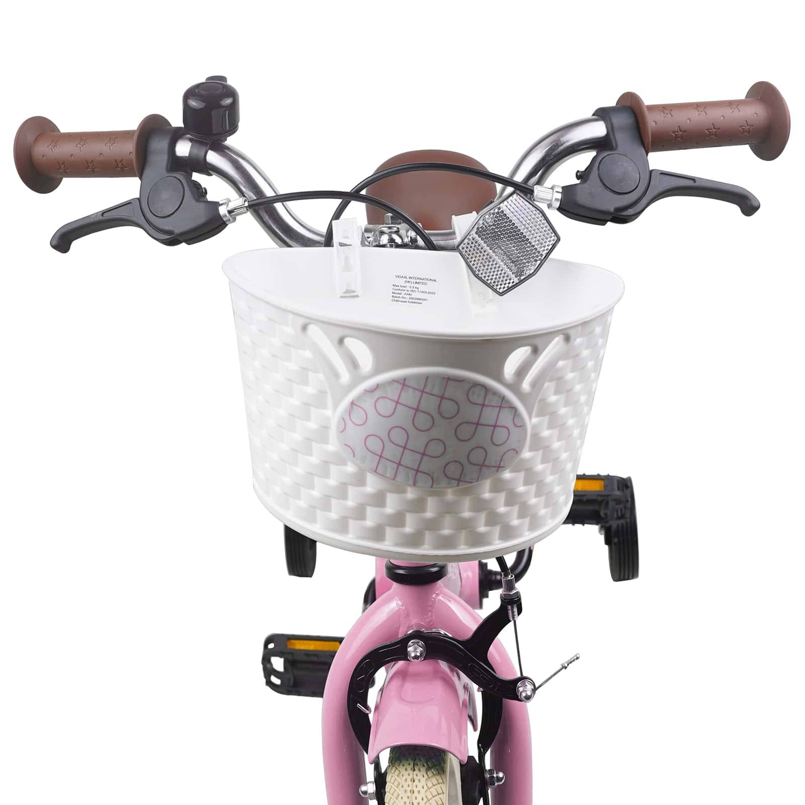 vidaXL Kinderfahrrad 12 Zoll für 2-4 Jahre alt Hellrosa