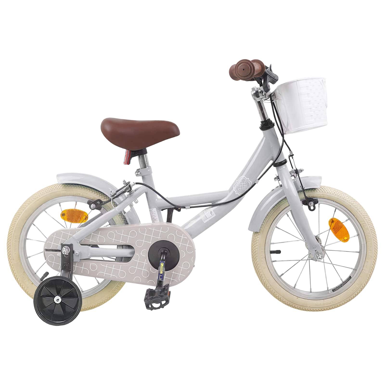 vidaXL Kinderfahrrad 12 Zoll für 2-4 Jahre alt Hellgrau