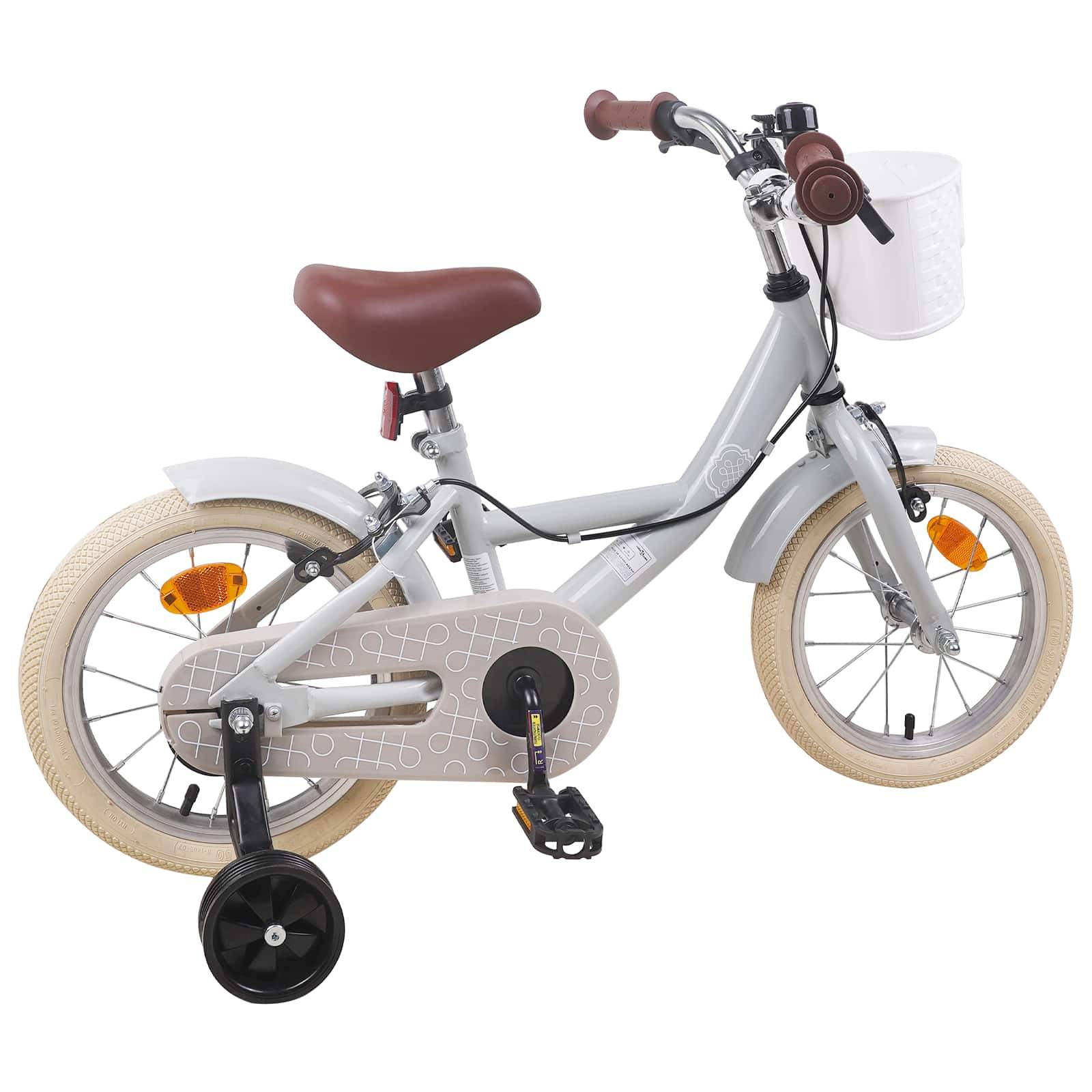 vidaXL Kinderfahrrad 12 Zoll für 2-4 Jahre alt Hellgrau
