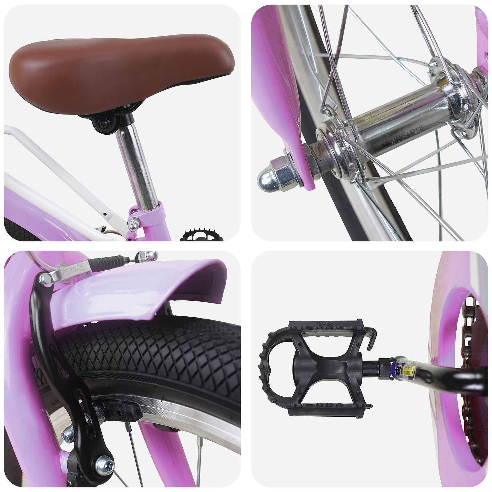 vidaXL Kinderfahrrad 18 Zoll für 5-7 Jahre alt Lila