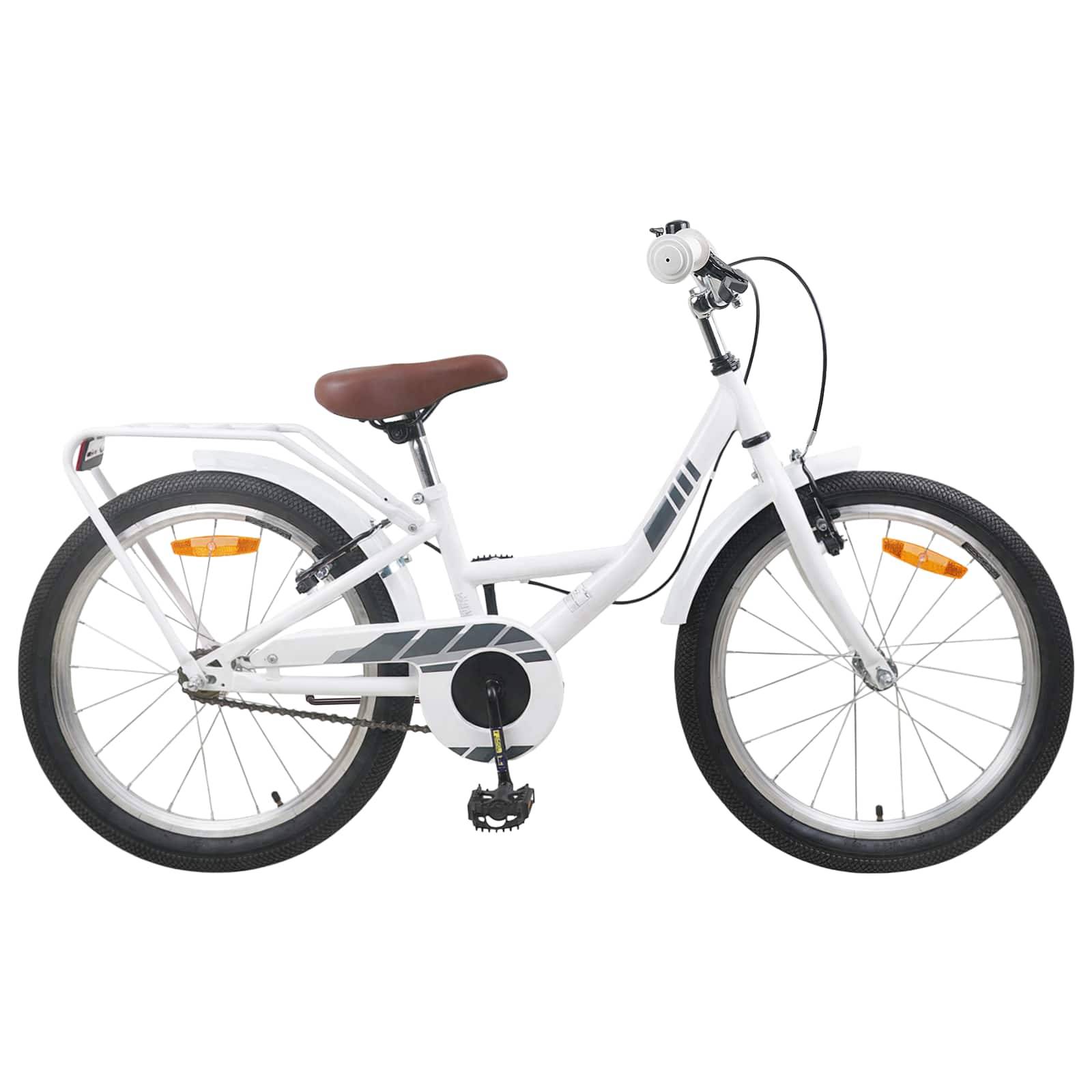 vidaXL Kinderfahrrad 18 Zoll für 5-7 Jahre alt Weiß