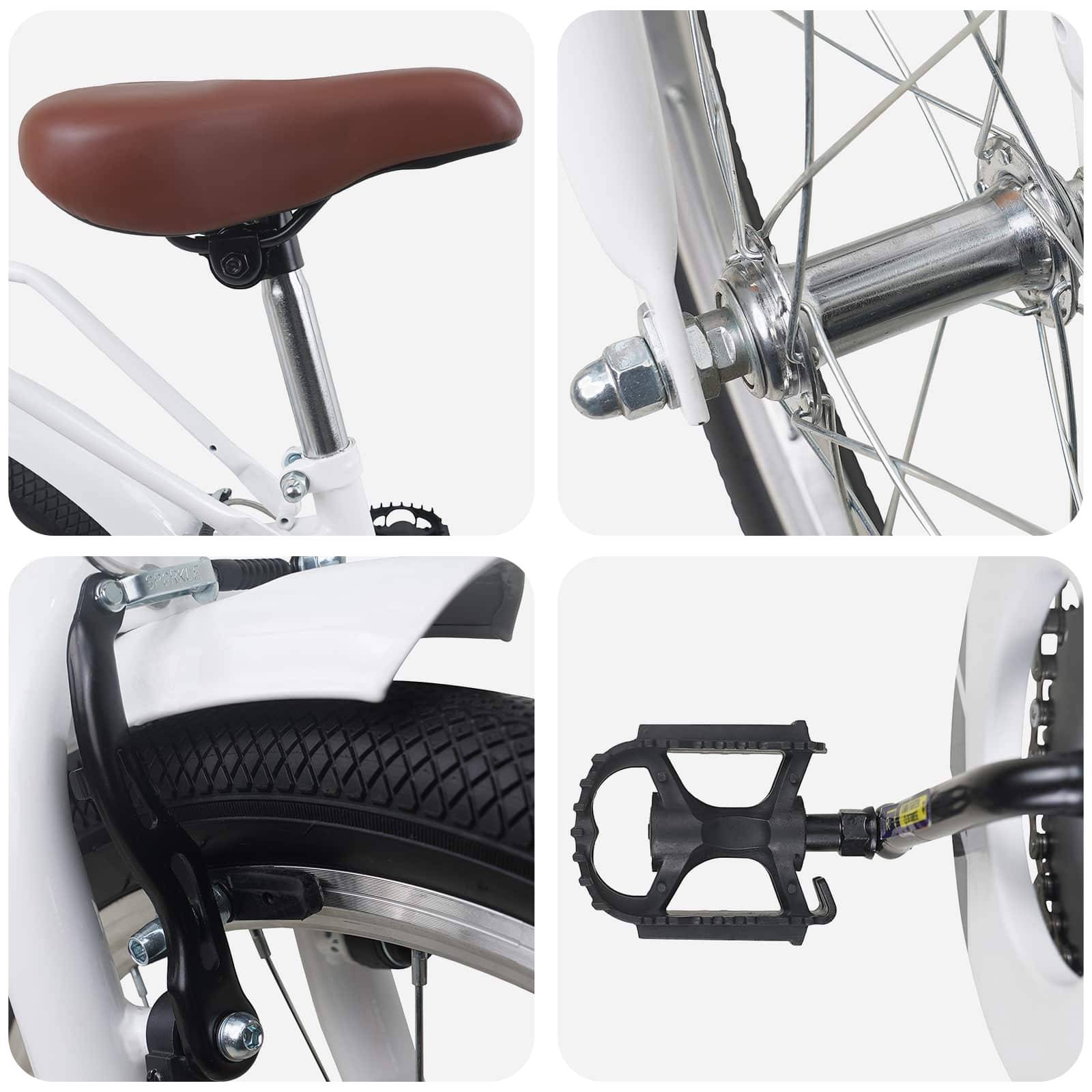 vidaXL Kinderfahrrad 18 Zoll für 5-7 Jahre alt Weiß