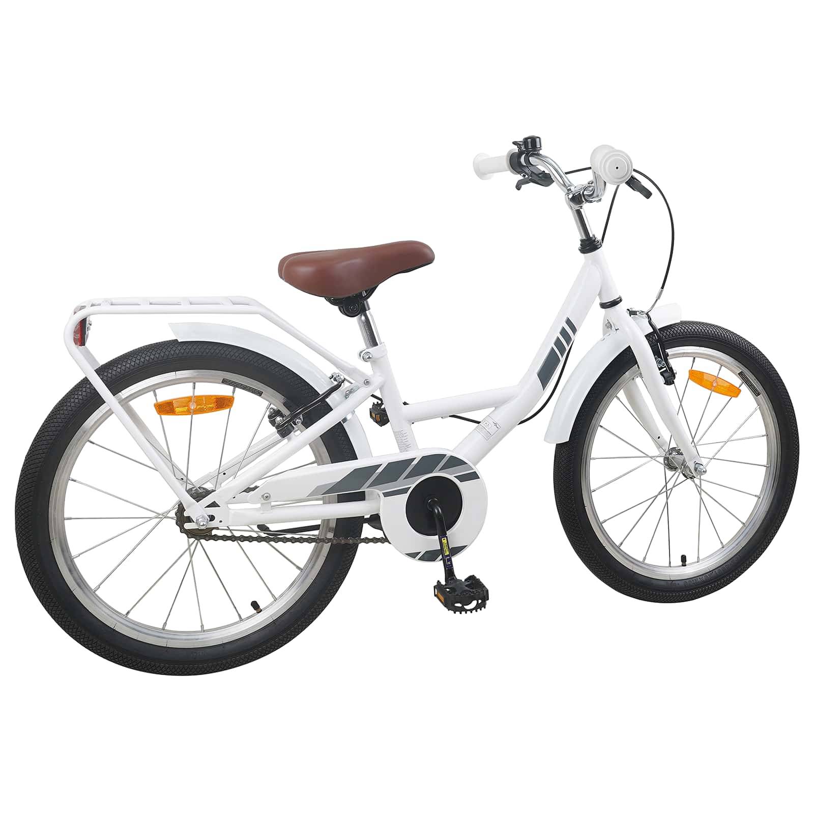 vidaXL Kinderfahrrad 18 Zoll für 5-7 Jahre alt Weiß