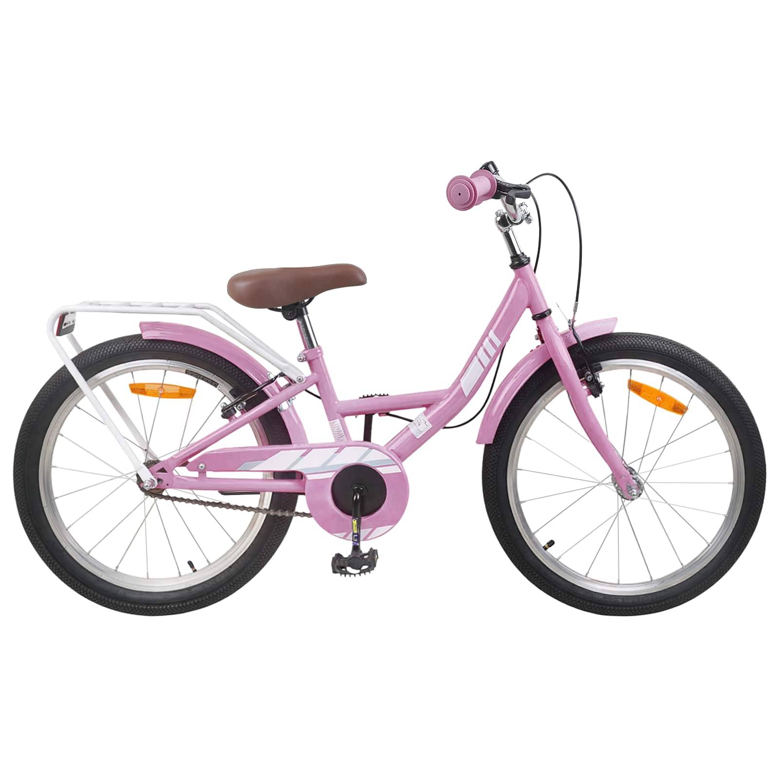 vidaXL Kinderfahrrad 18 Zoll für 5-7 Jahre alt Hellrosa