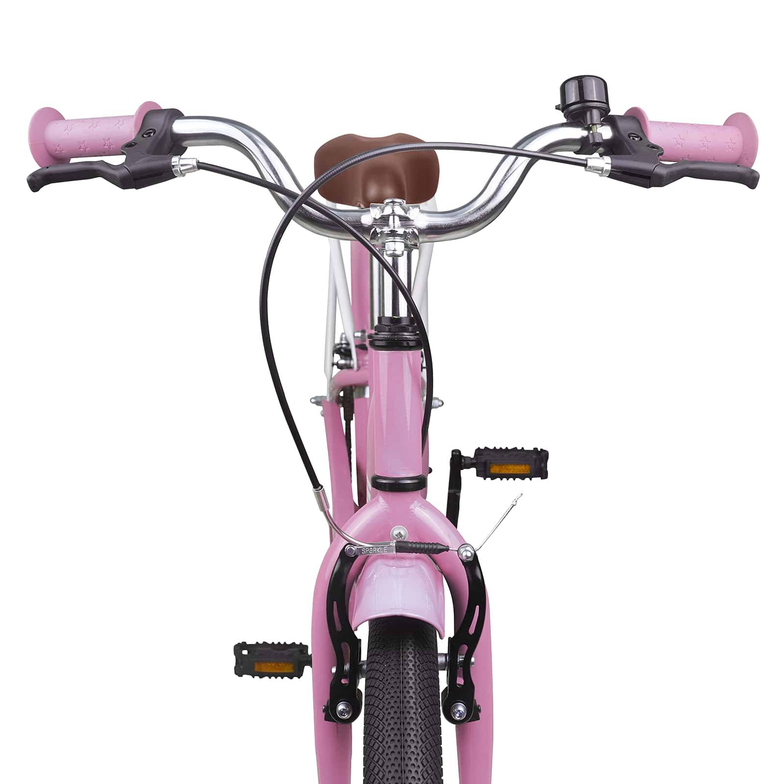 vidaXL Kinderfahrrad 18 Zoll für 5-7 Jahre alt Hellrosa