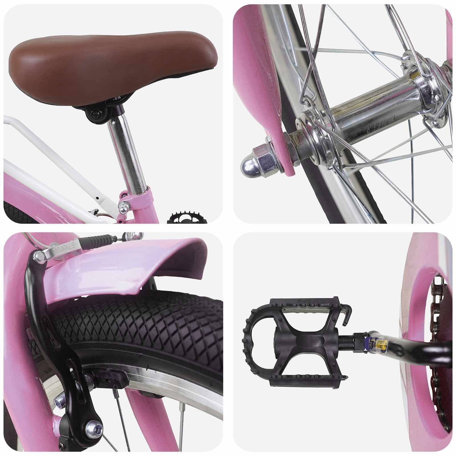 vidaXL Kinderfahrrad 18 Zoll für 5-7 Jahre alt Hellrosa