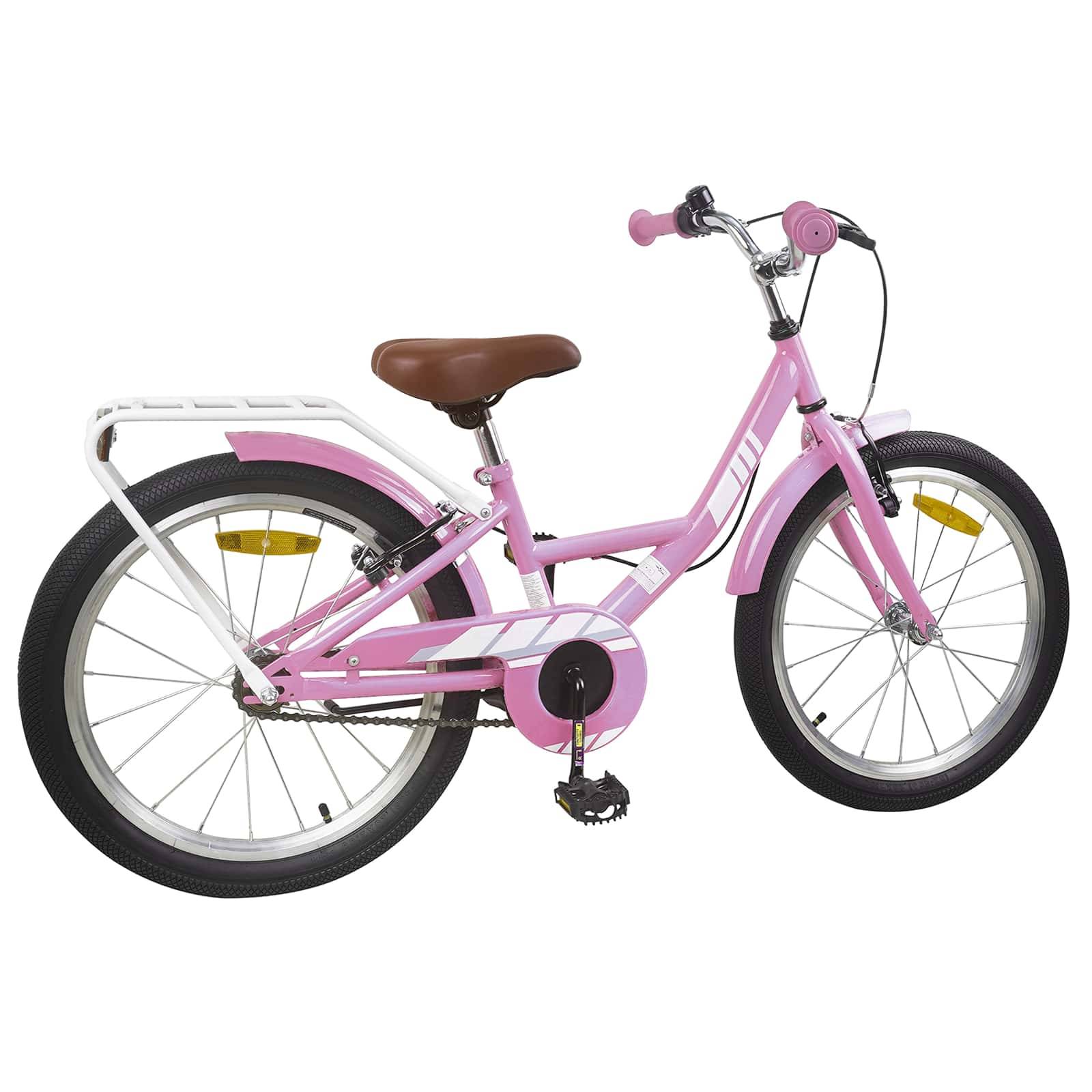 vidaXL Kinderfahrrad 18 Zoll für 5-7 Jahre alt Hellrosa