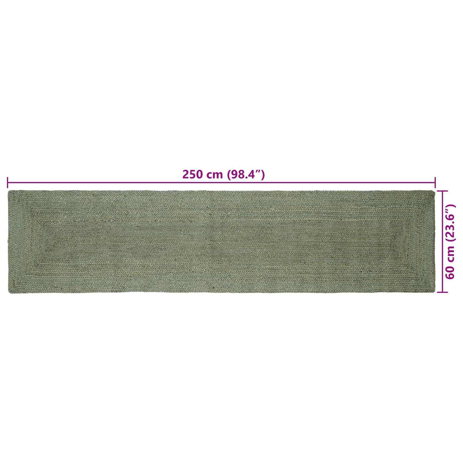 vidaXL Bereichsteppiche Rechtwinklig Olive Grün 60 x 250 cm Jute
