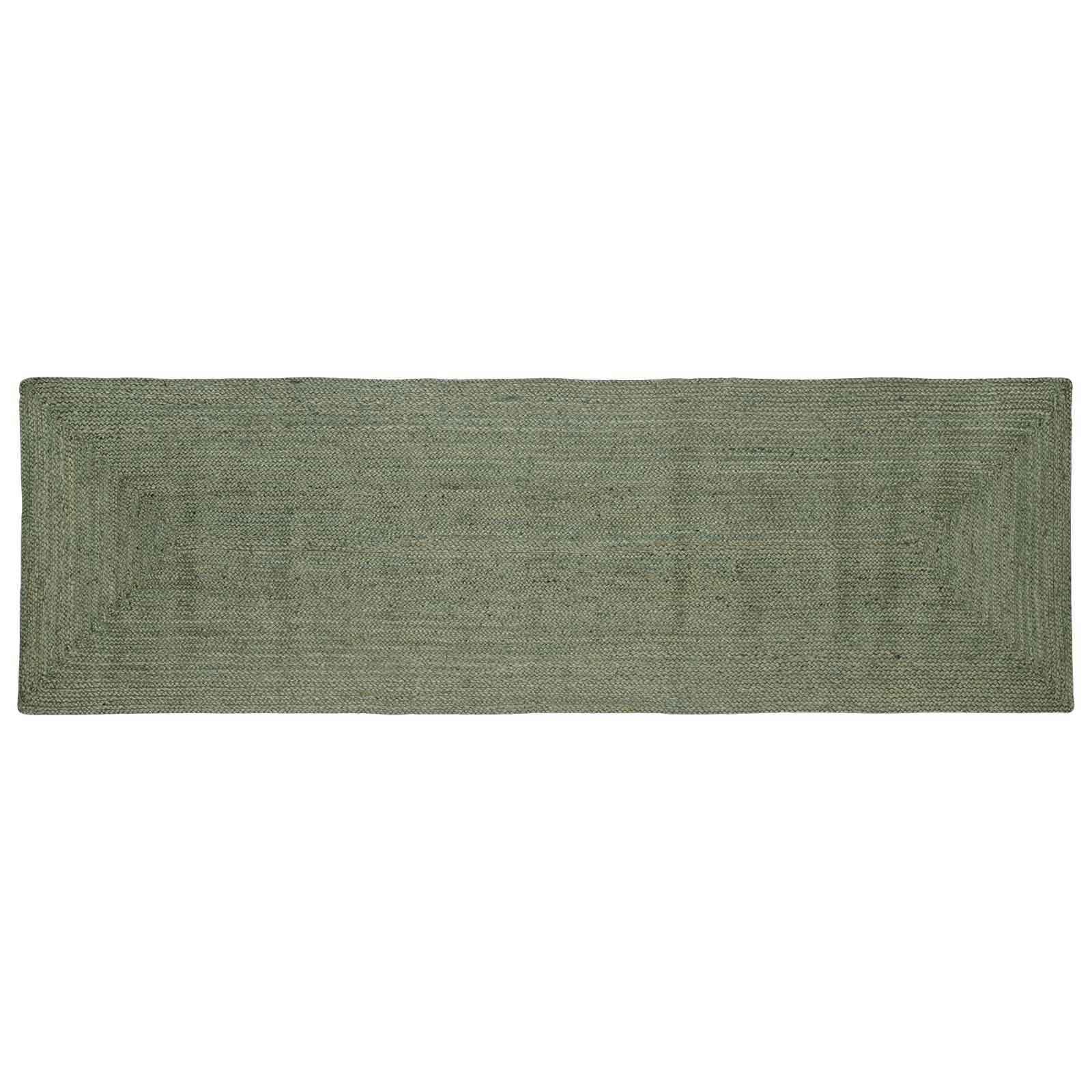vidaXL Bereichsteppiche Rechtwinklig Olive Grün 80 x 250 cm Jute
