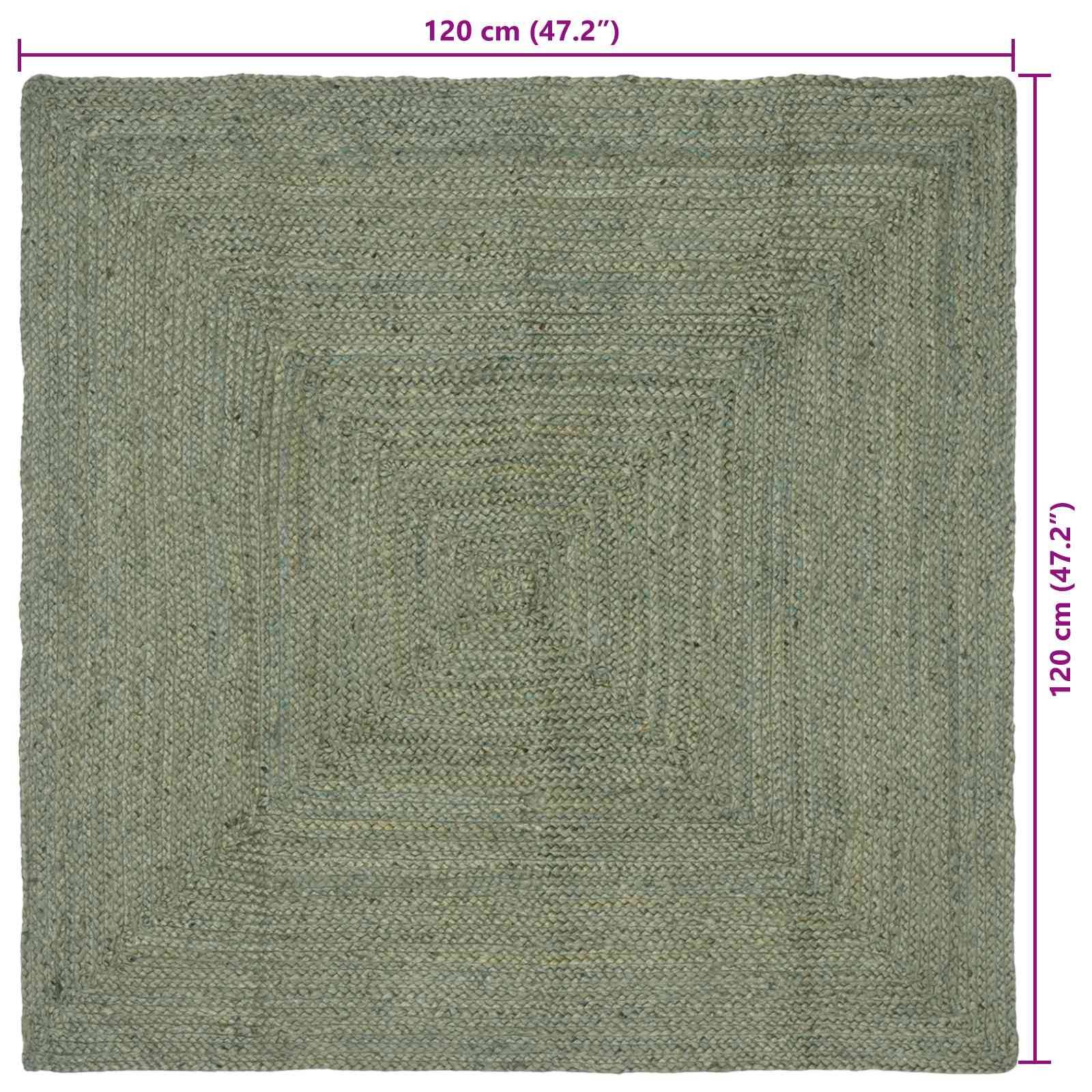 vidaXL Bereichsteppiche Rechtwinklig Olive Grün 120 x 120 cm Jute